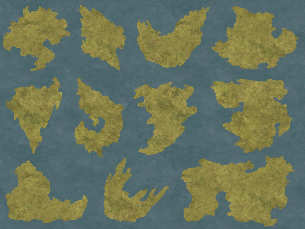 World Map Landmass Templates