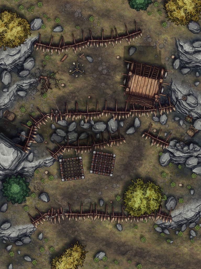 War Palisades along the mountain pass