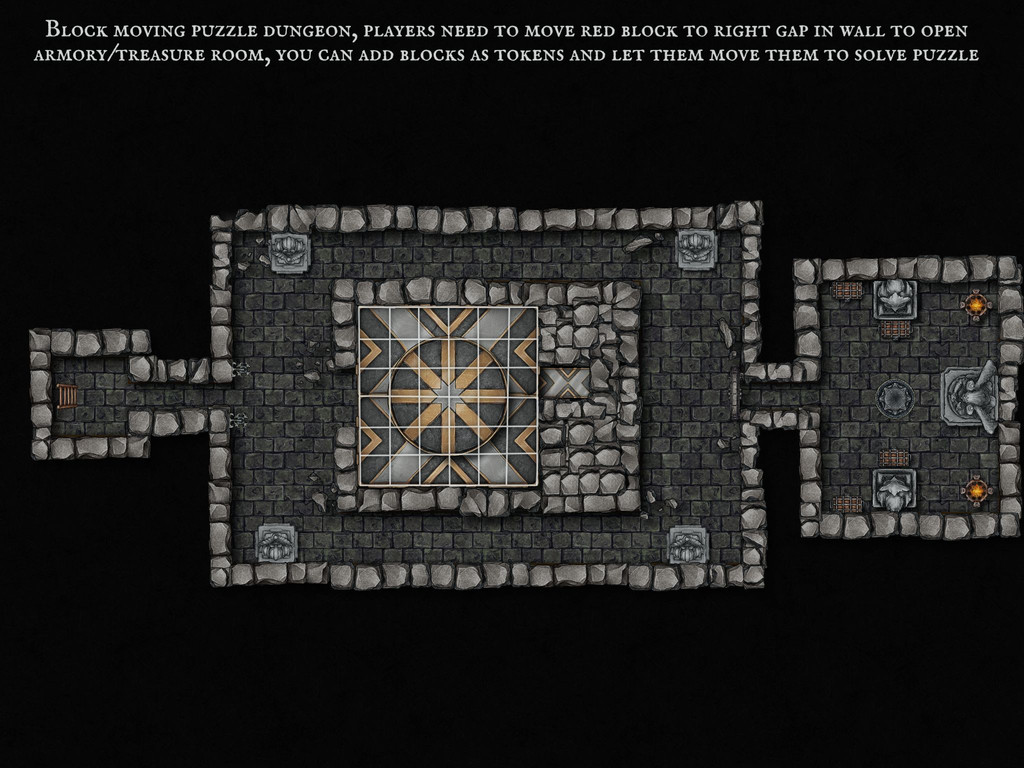 Armory puzzle map in dungeon