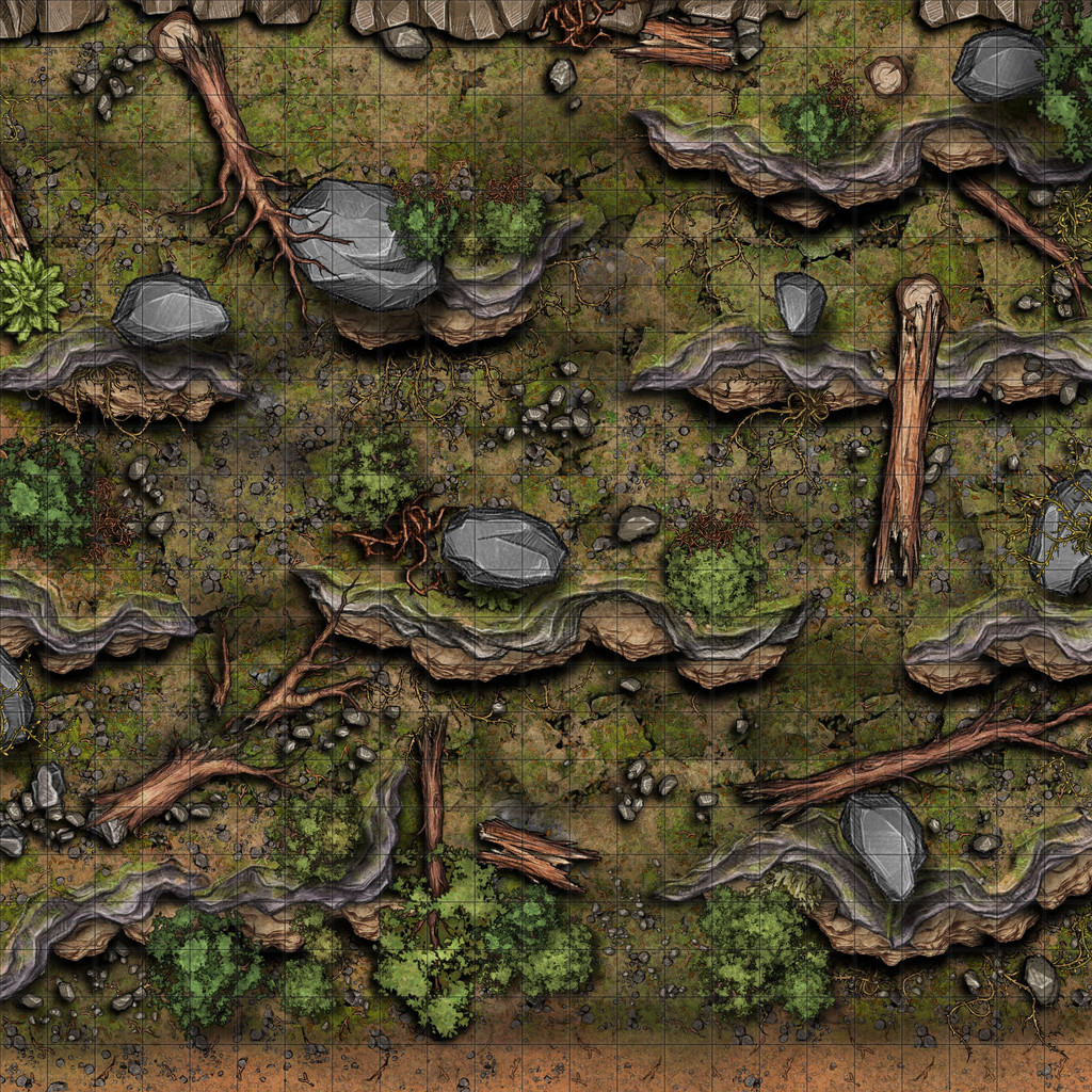Forest Road Old Landslide Battlemap