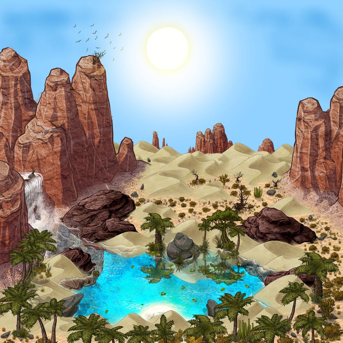 An Oasis in the Sahara Desert