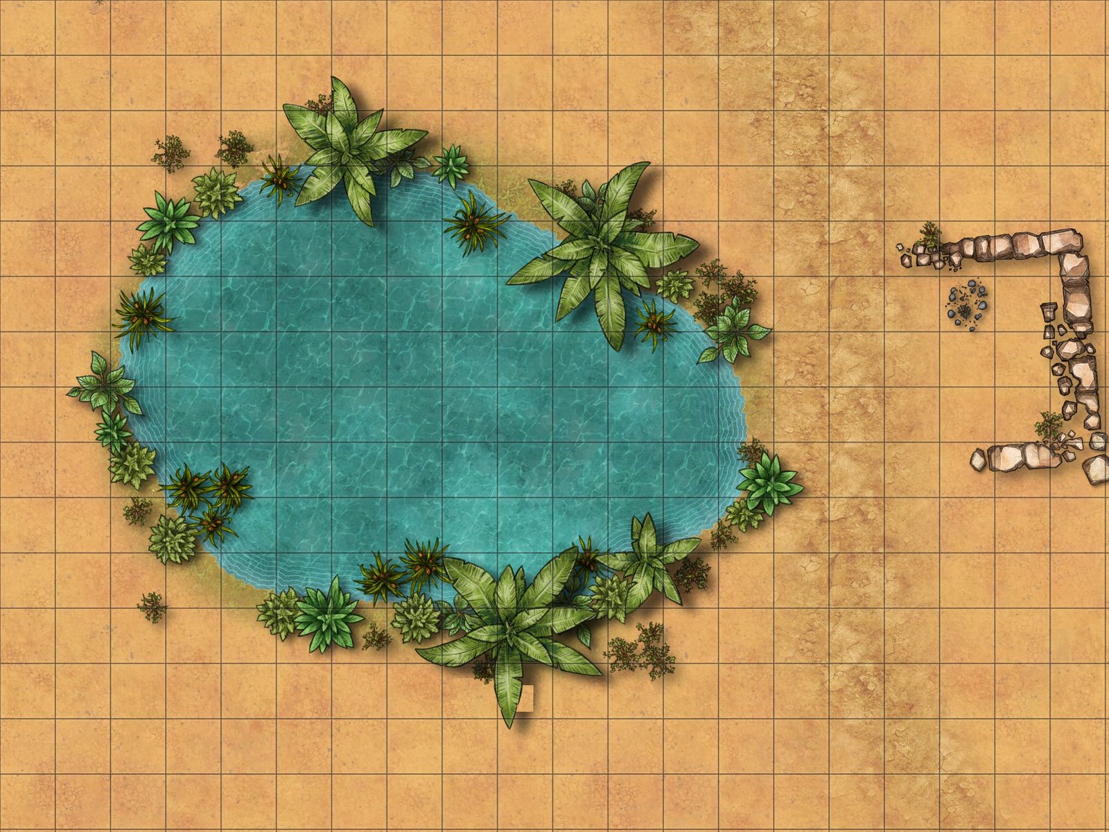 A small desert oasis battel map