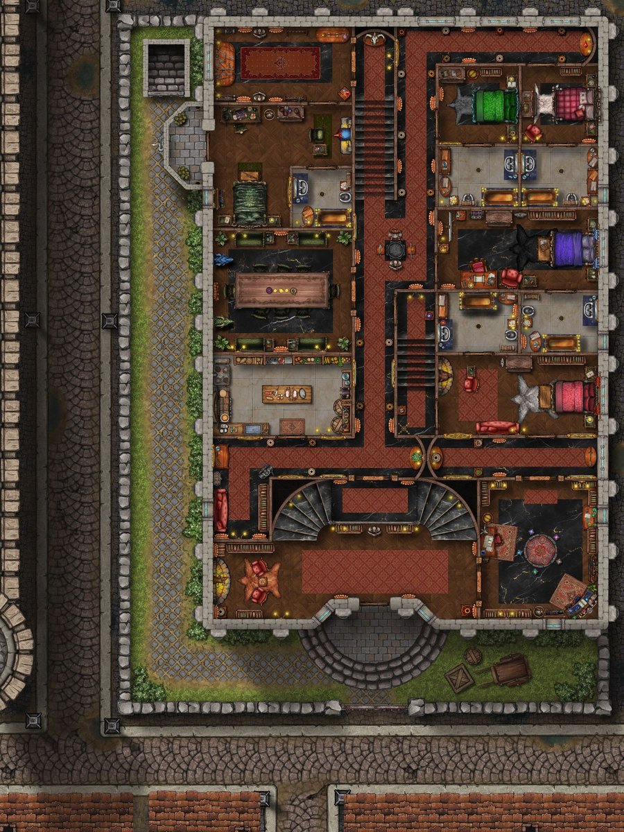 Noble Mansion in Run Down City 40 x 30