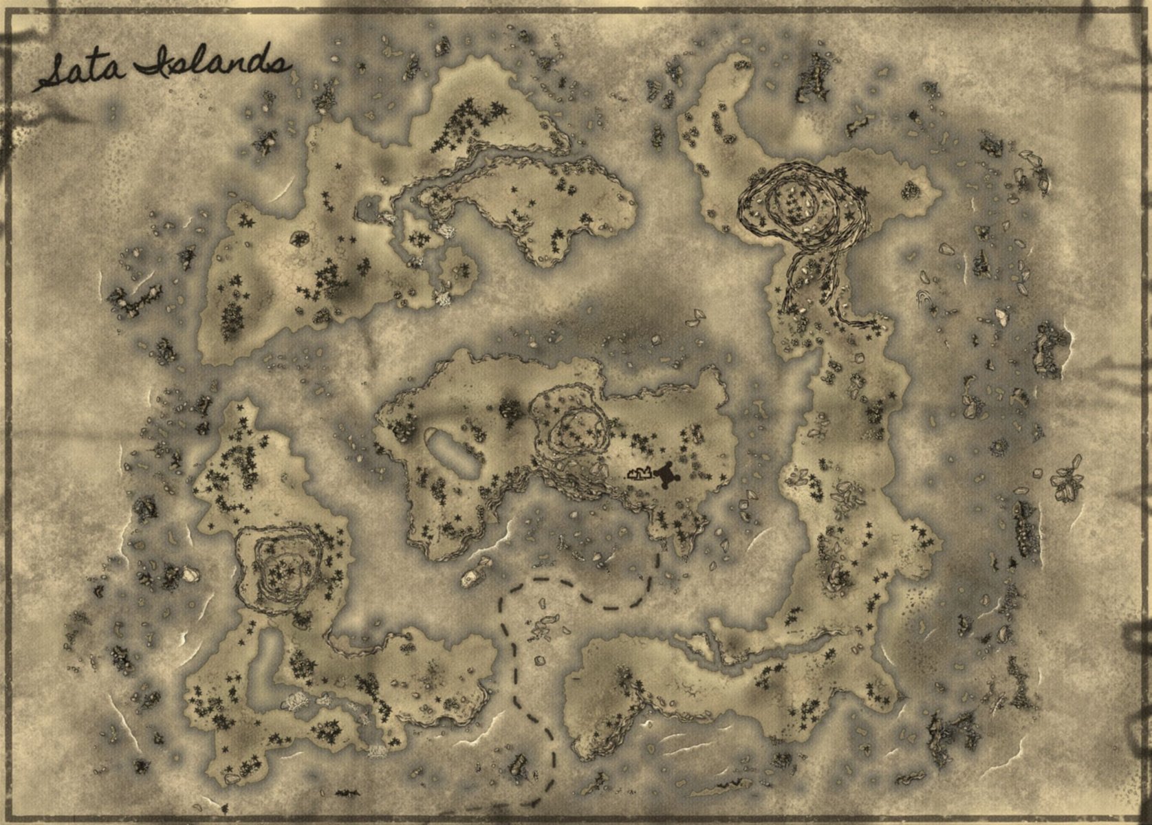 Sata Islands - Parchment Map