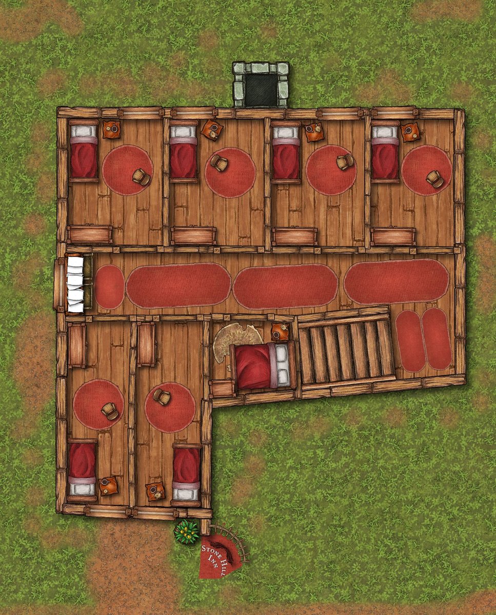 Stone Hill Inn 2nd Floor | Inkarnate - Create Fantasy Maps Online