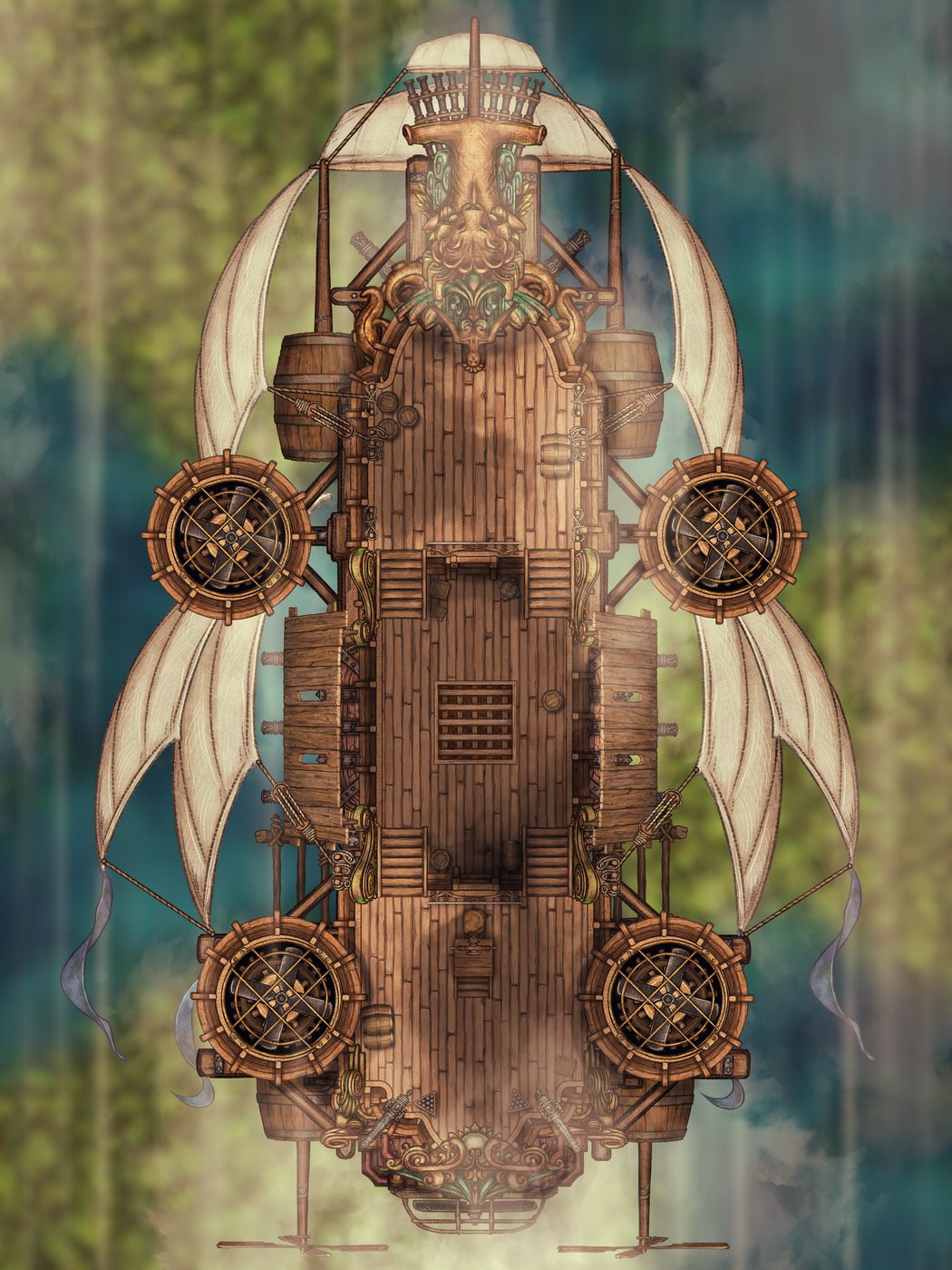 Cloud Hawk Airship Main Deck