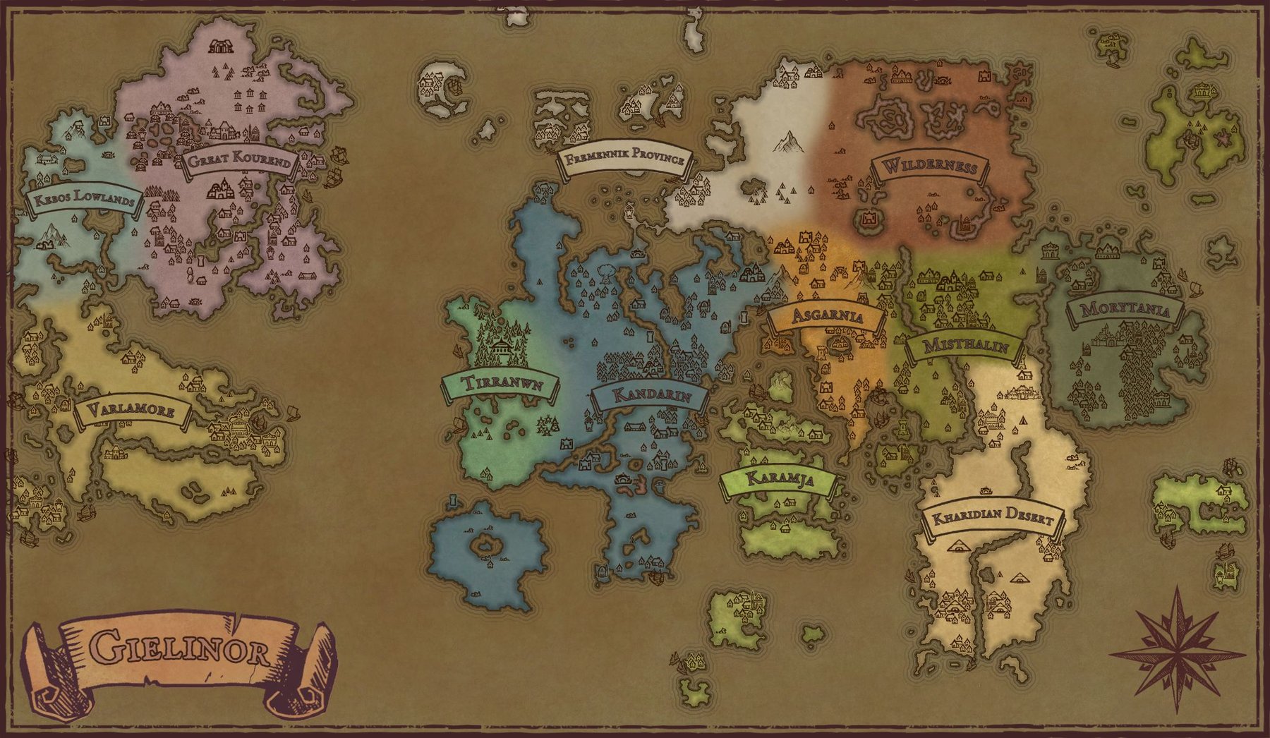 OSRS World Map (Coloured Regions)