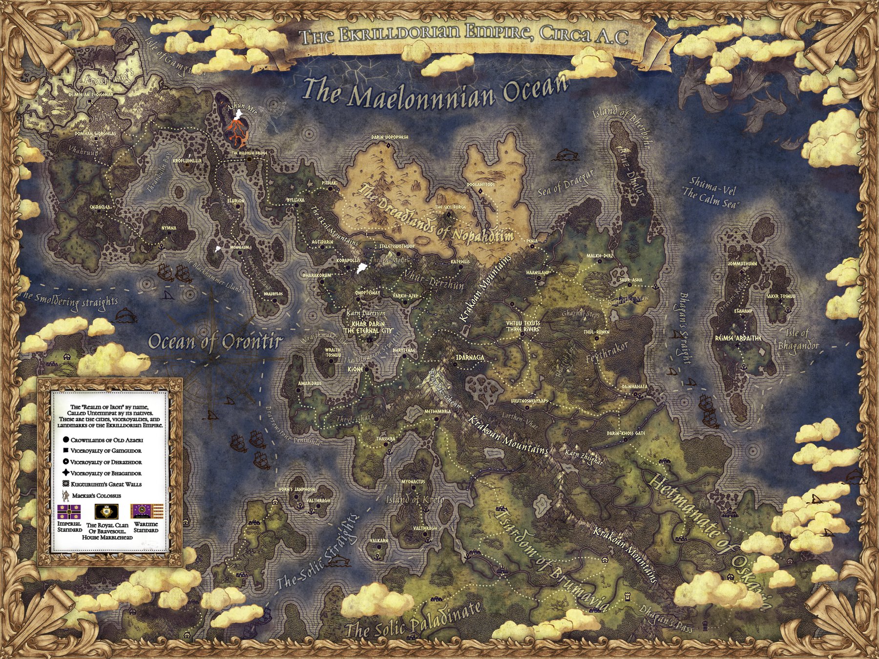 Map and Lore of The Ekrilldorian Empire