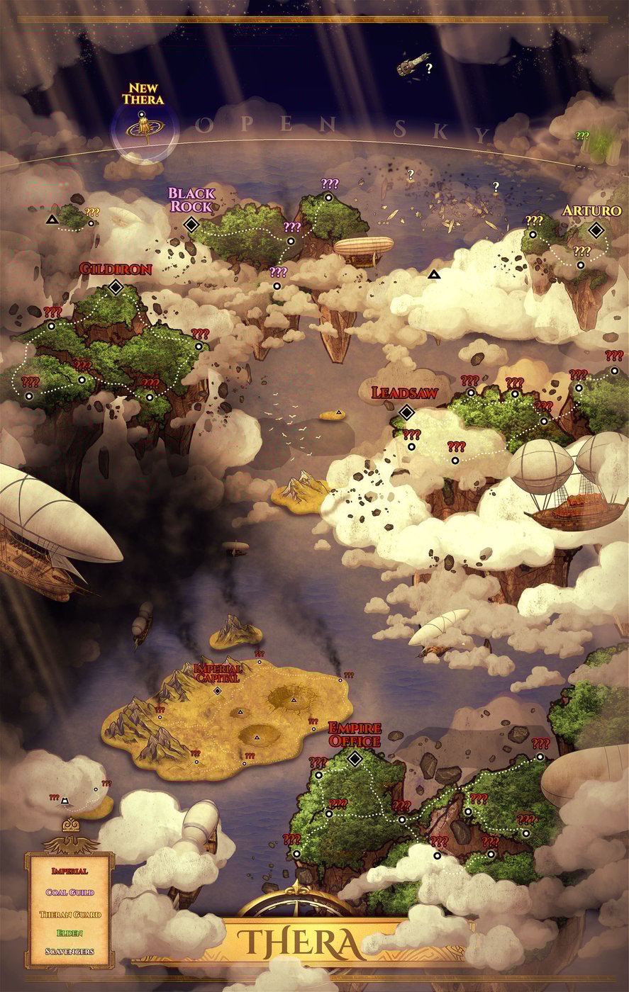 Thera World Map (The Skies of Thera)