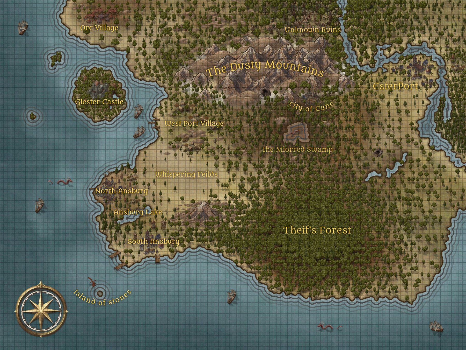 Dusty Mountains Map