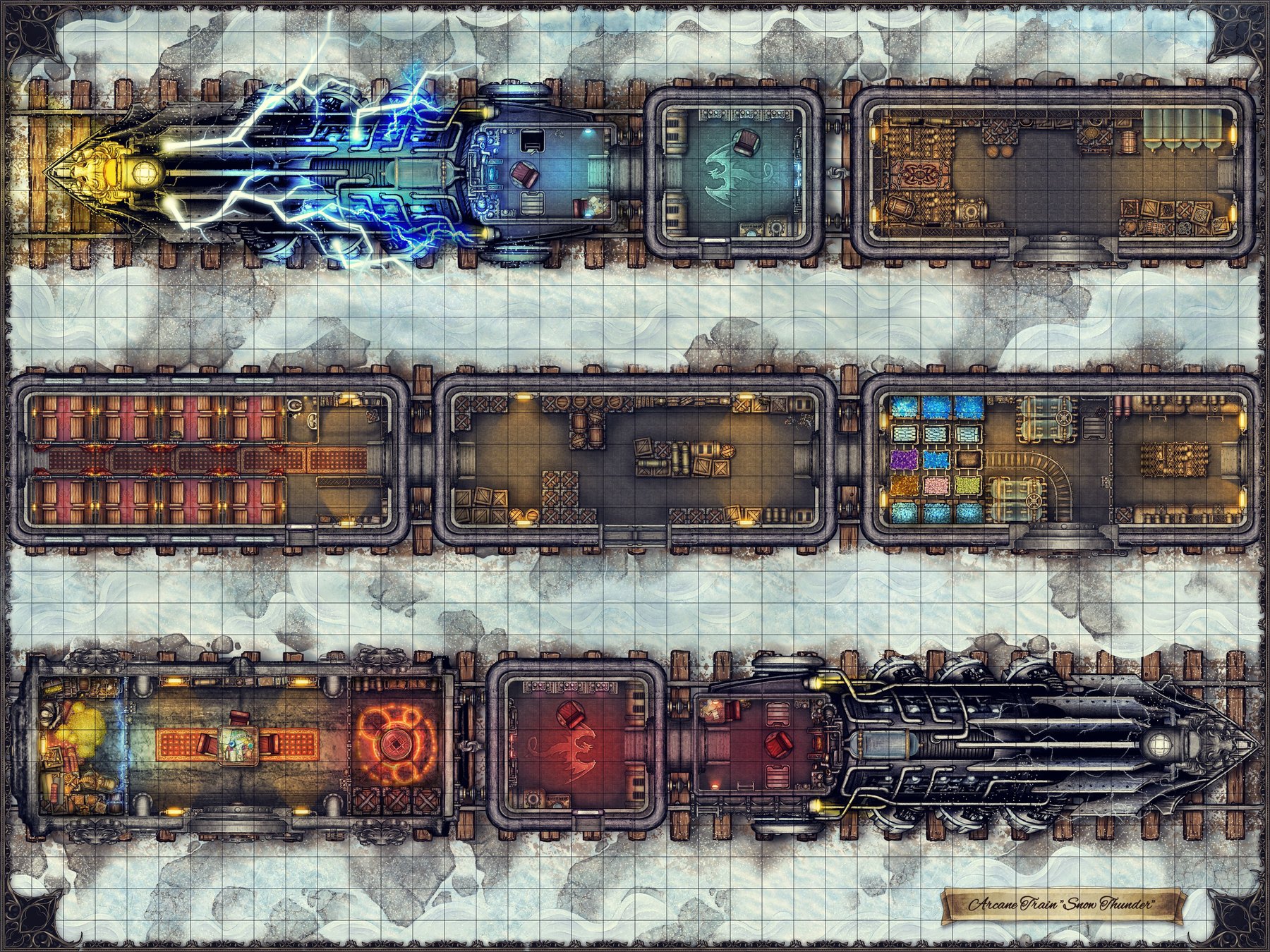  "Snow Thunder". Arcane powered train of Manarina