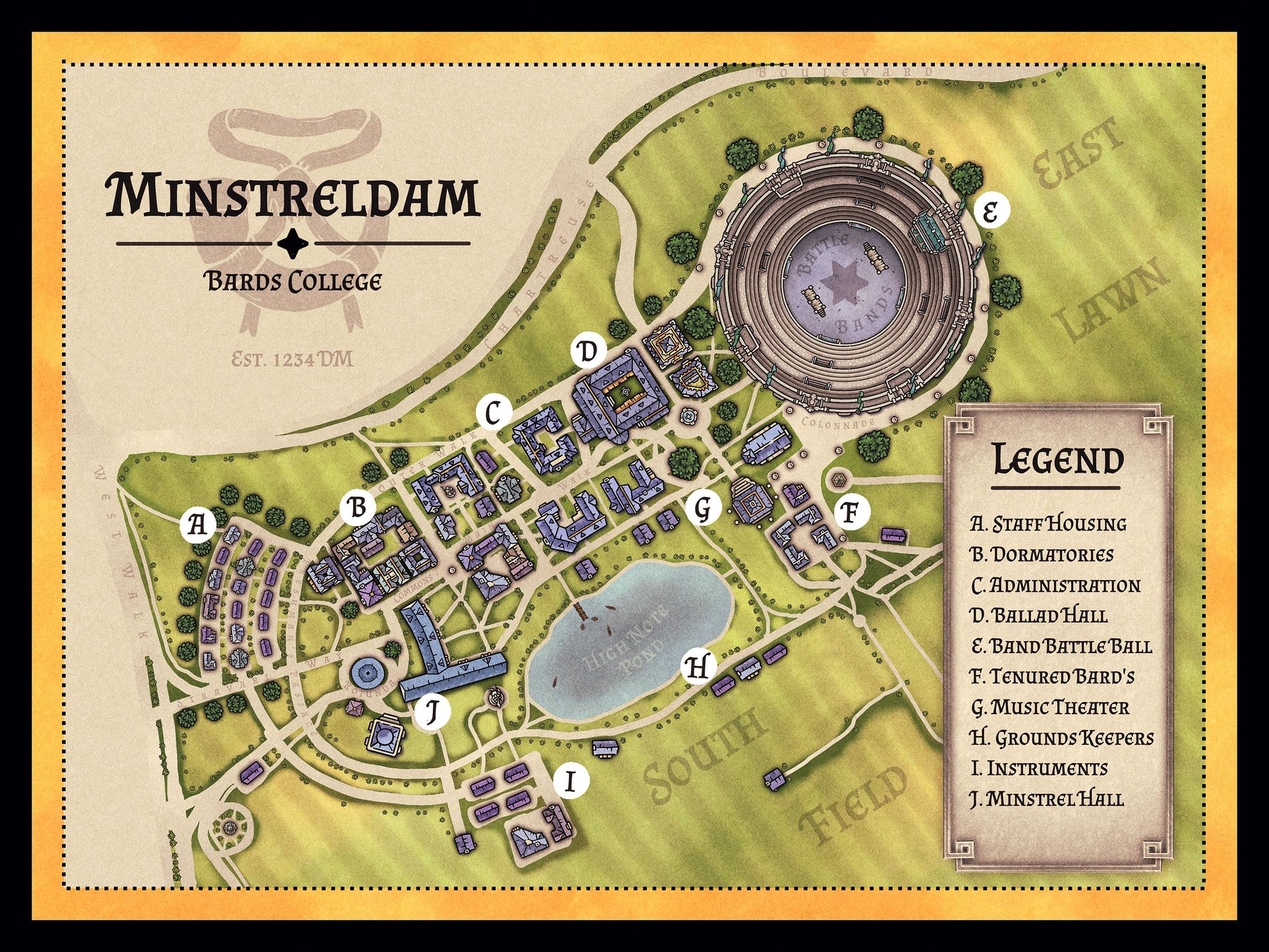 Minstreldam Bard's College (Campus Map)