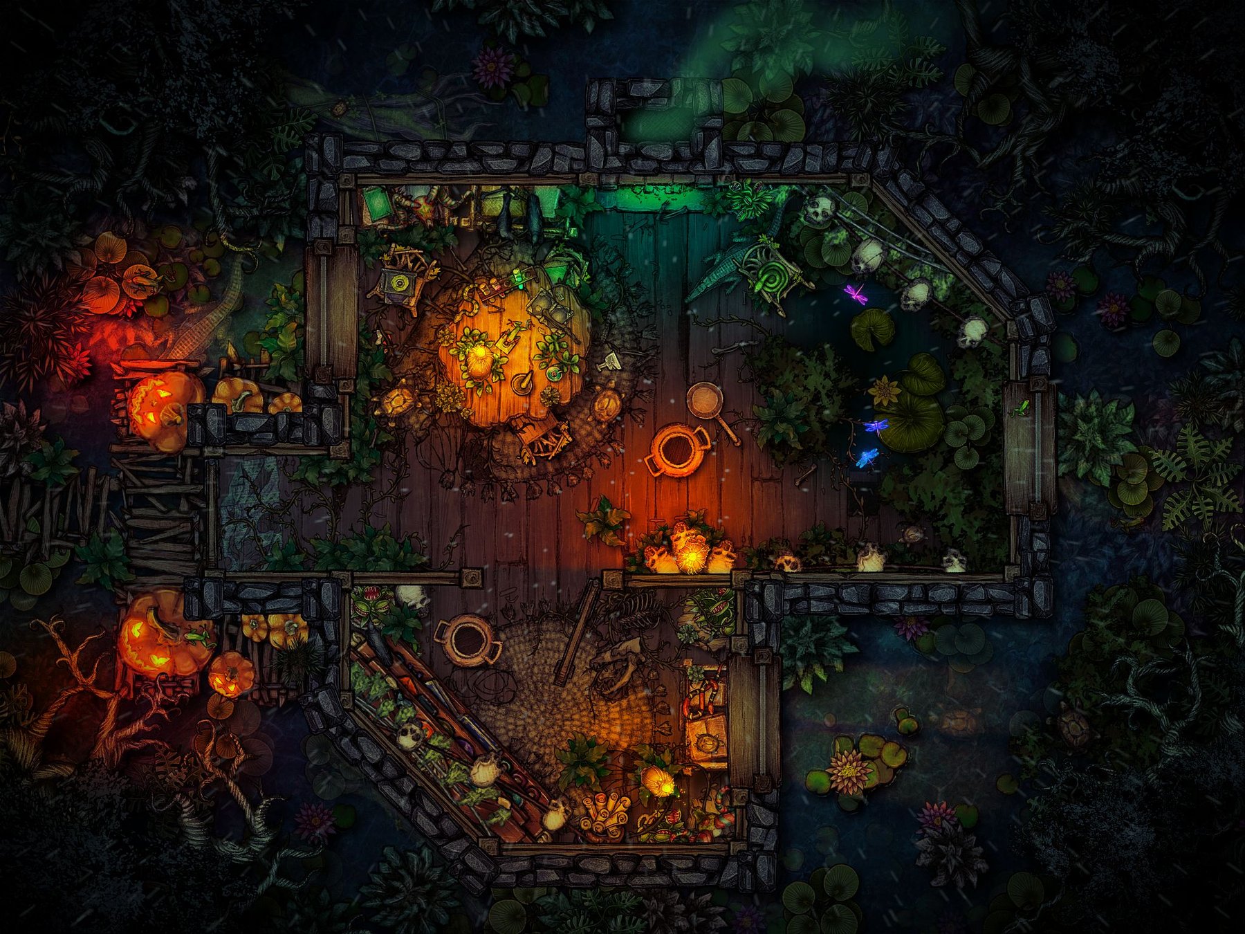 Haunted Bayou III - Swamp Witch Hut Battle Map