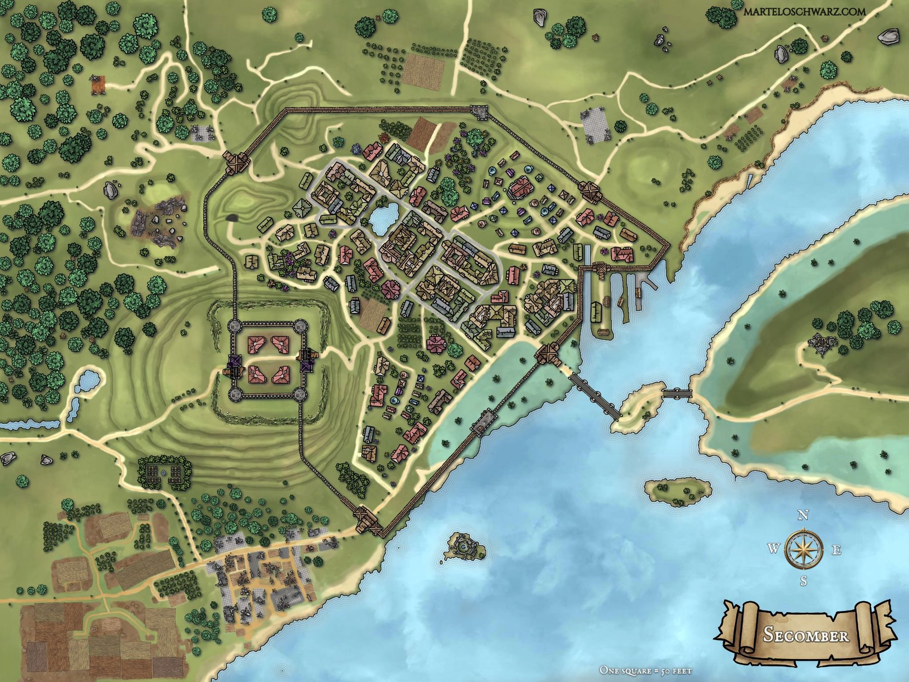 Secomber, Sword Coast, Forgotten Realms (gridless)