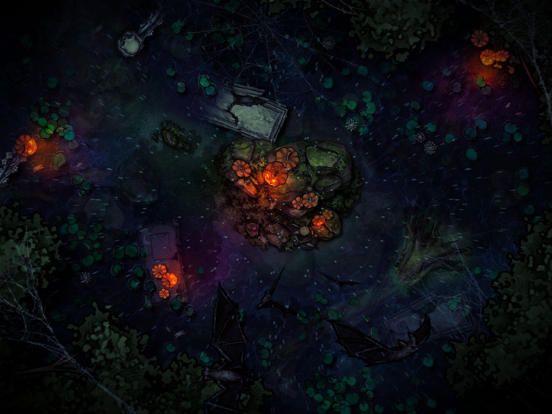 Haunted Bayou II - Sunken Cemetery (Halloween Battle Map)