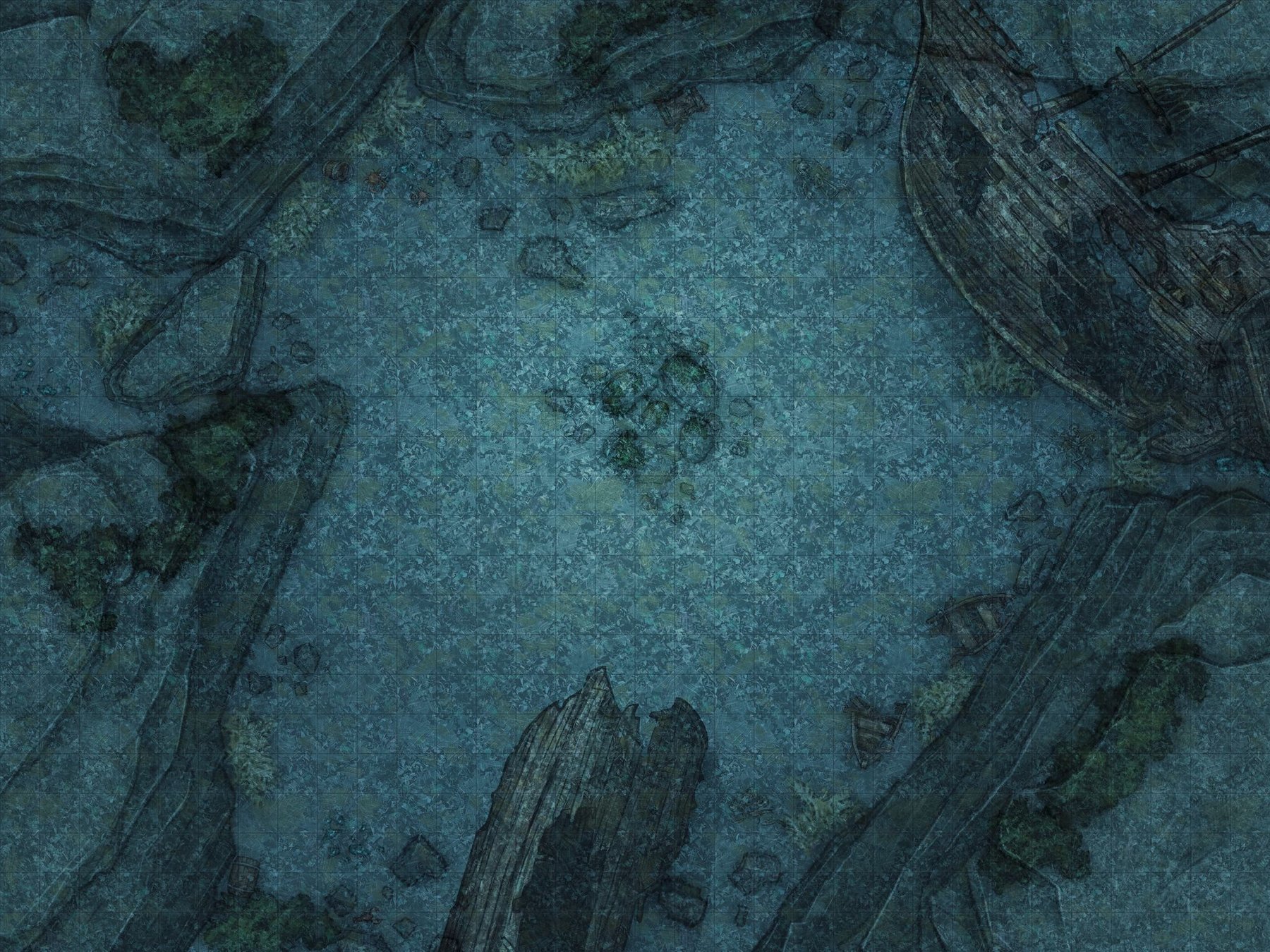 Painted world, underwater shipwreck