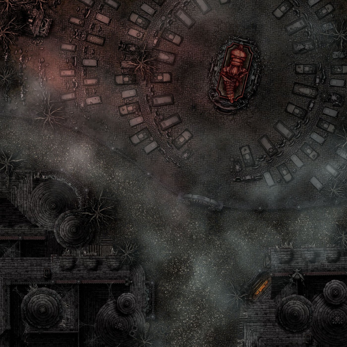 Gothic Town Graveyard Entrance (40x40)