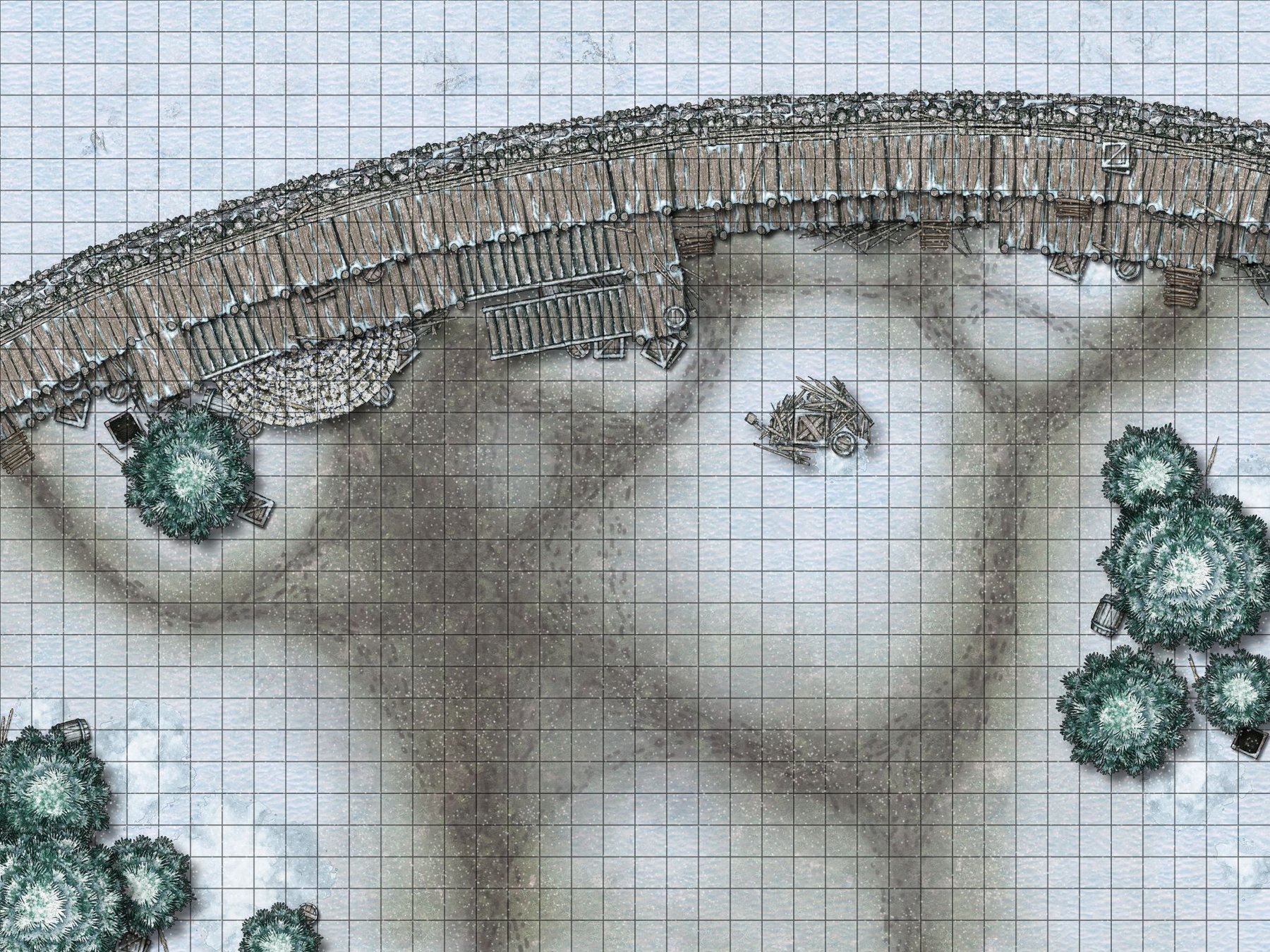 Winter Snow Fortress Wall Battle 1 Ramparts (Clean)