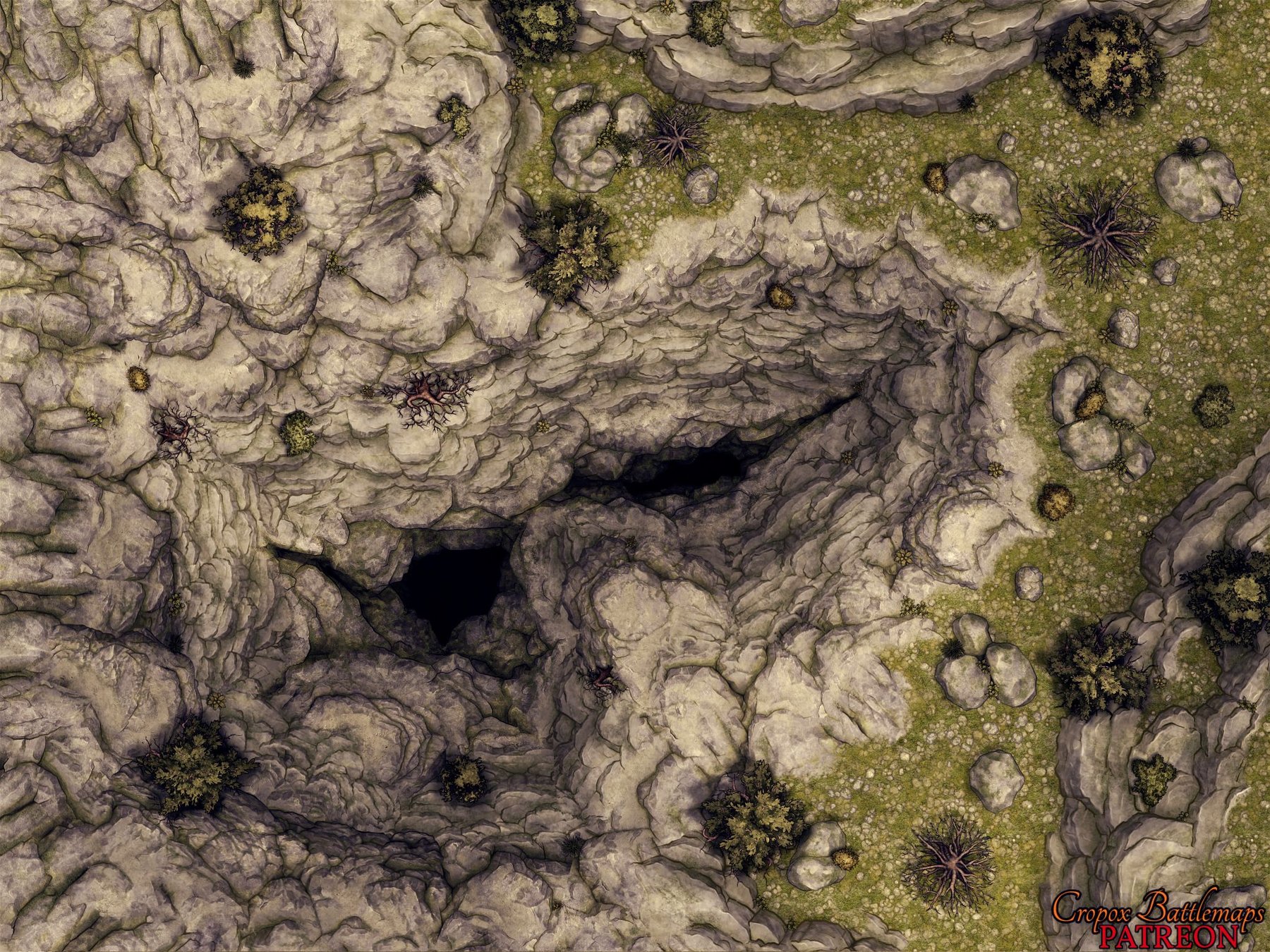 Shadowdeep Chasm 40x30 battle map