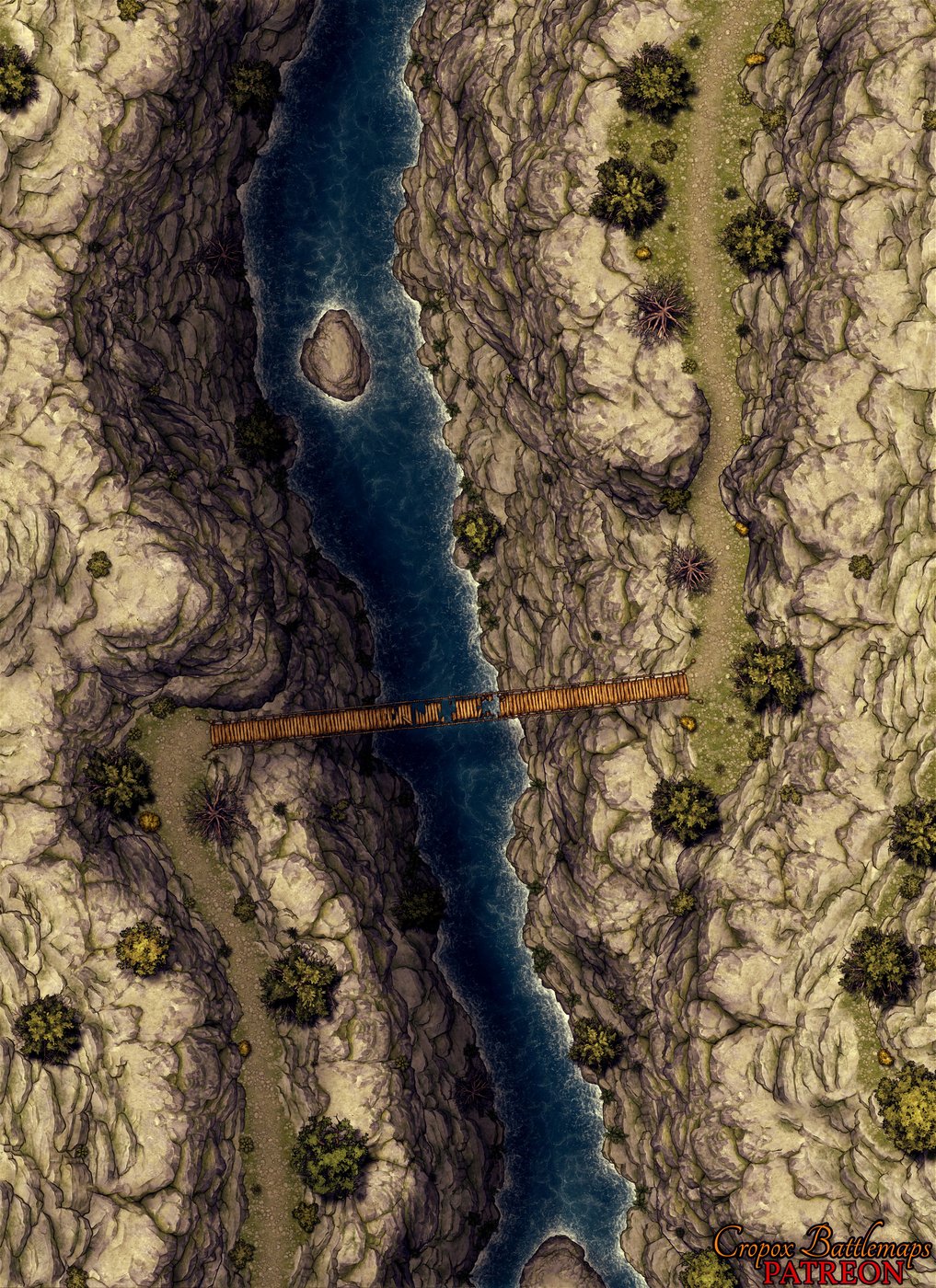 Torn Bridge Gorge 40x55 battle map