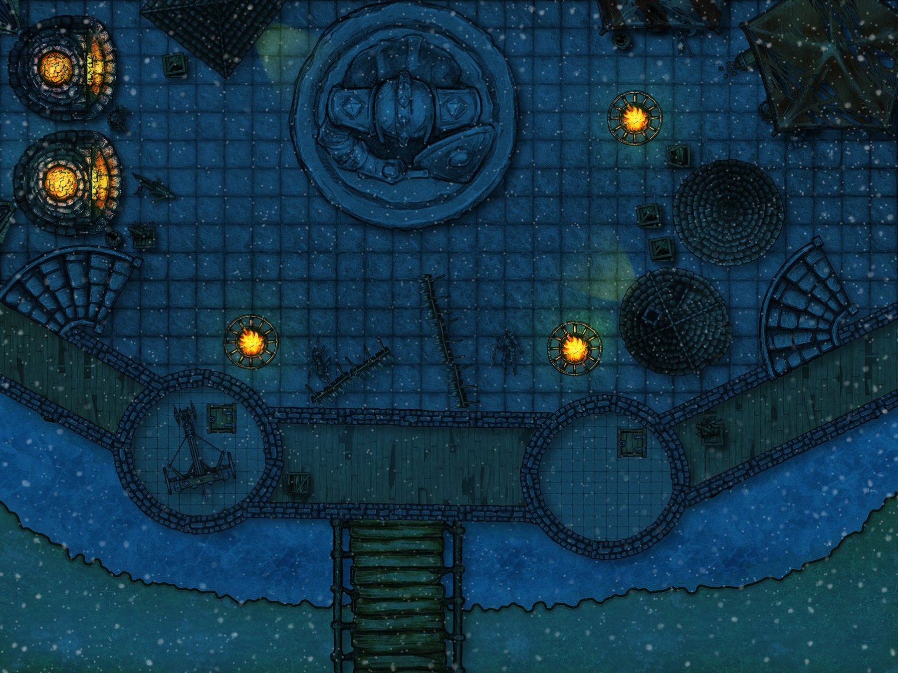 Dwarven Fortress at Night