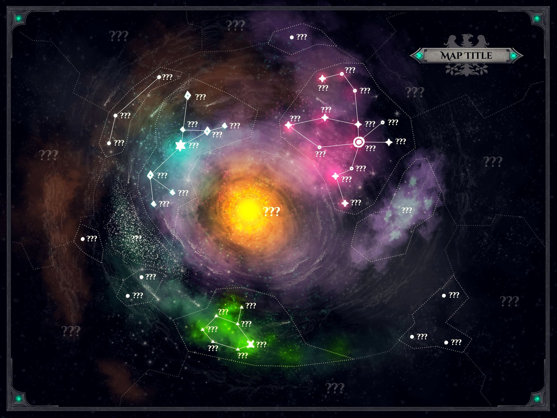 Colorful Cosmology Map Template