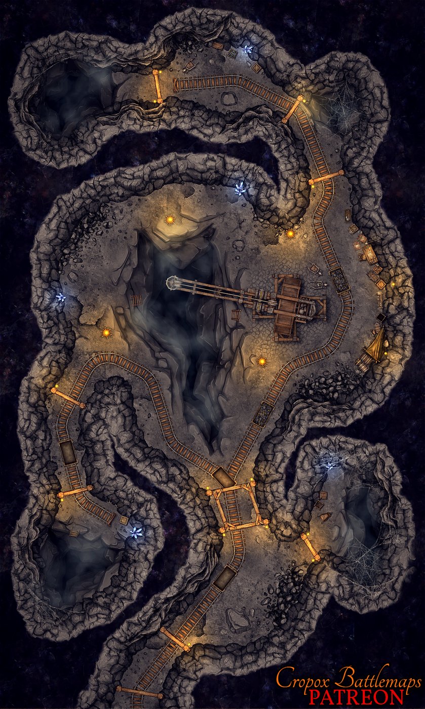 The Black Rift Mine - Deepest Level 30x50 battle map