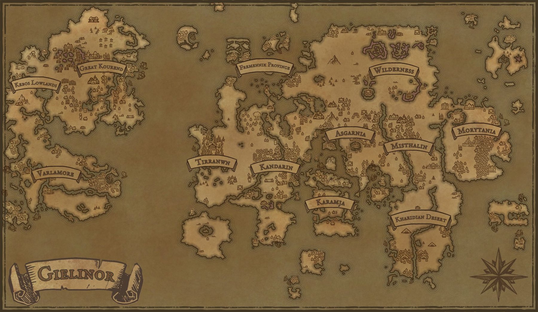 World Map (With Titles)