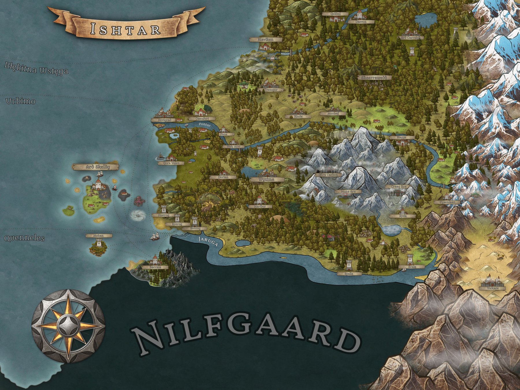 Arkadia MUD - Mapa Świata (Wiedźmin)