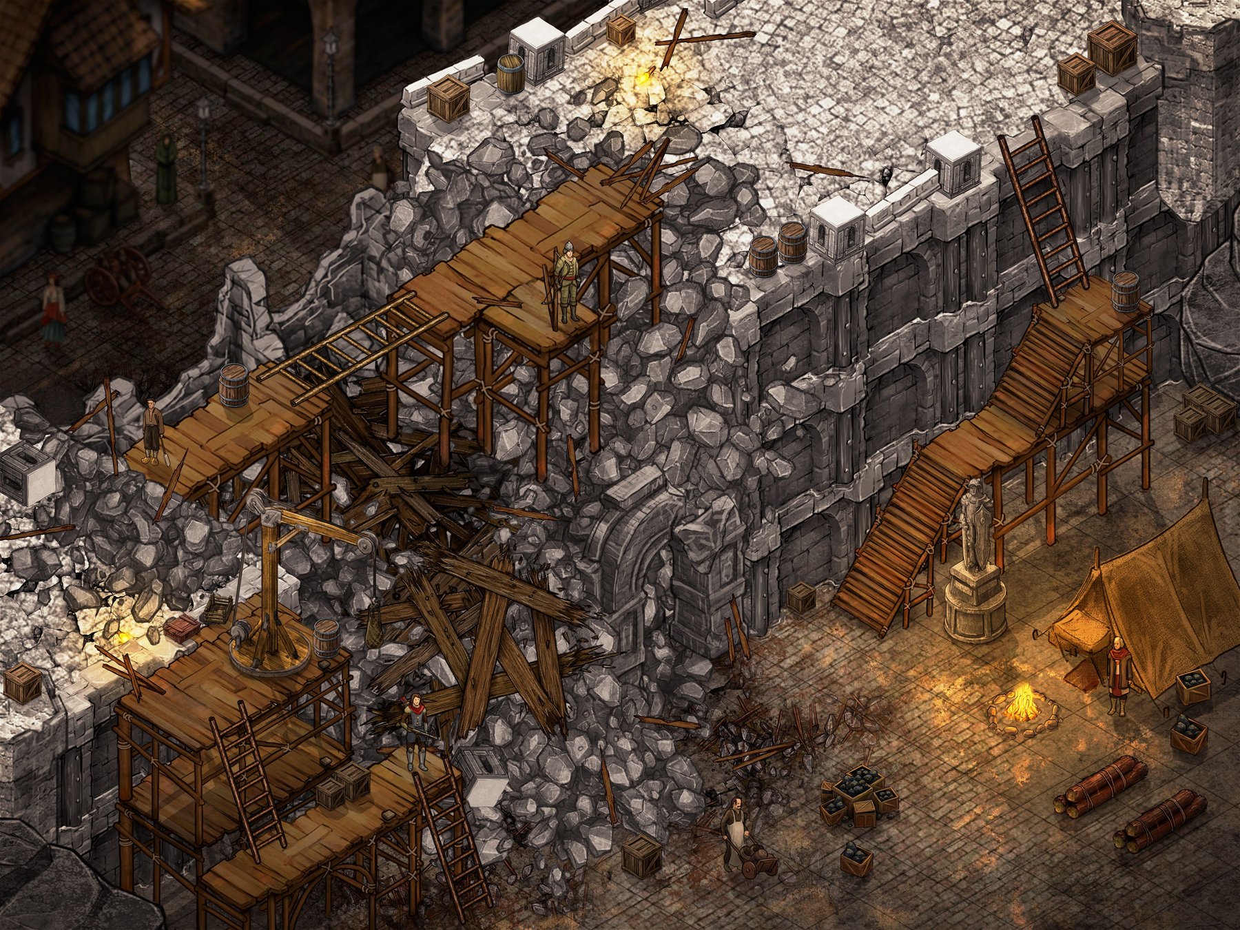 Isometric Broken Wall