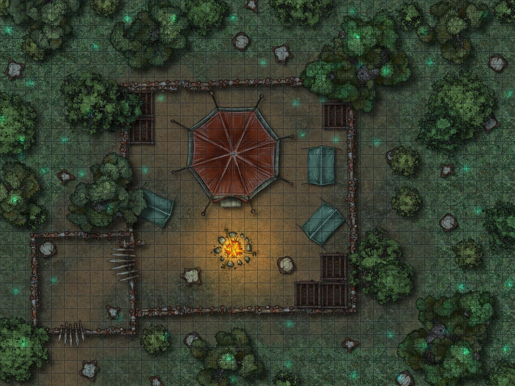 Gibbering Woods Poachers camp Night