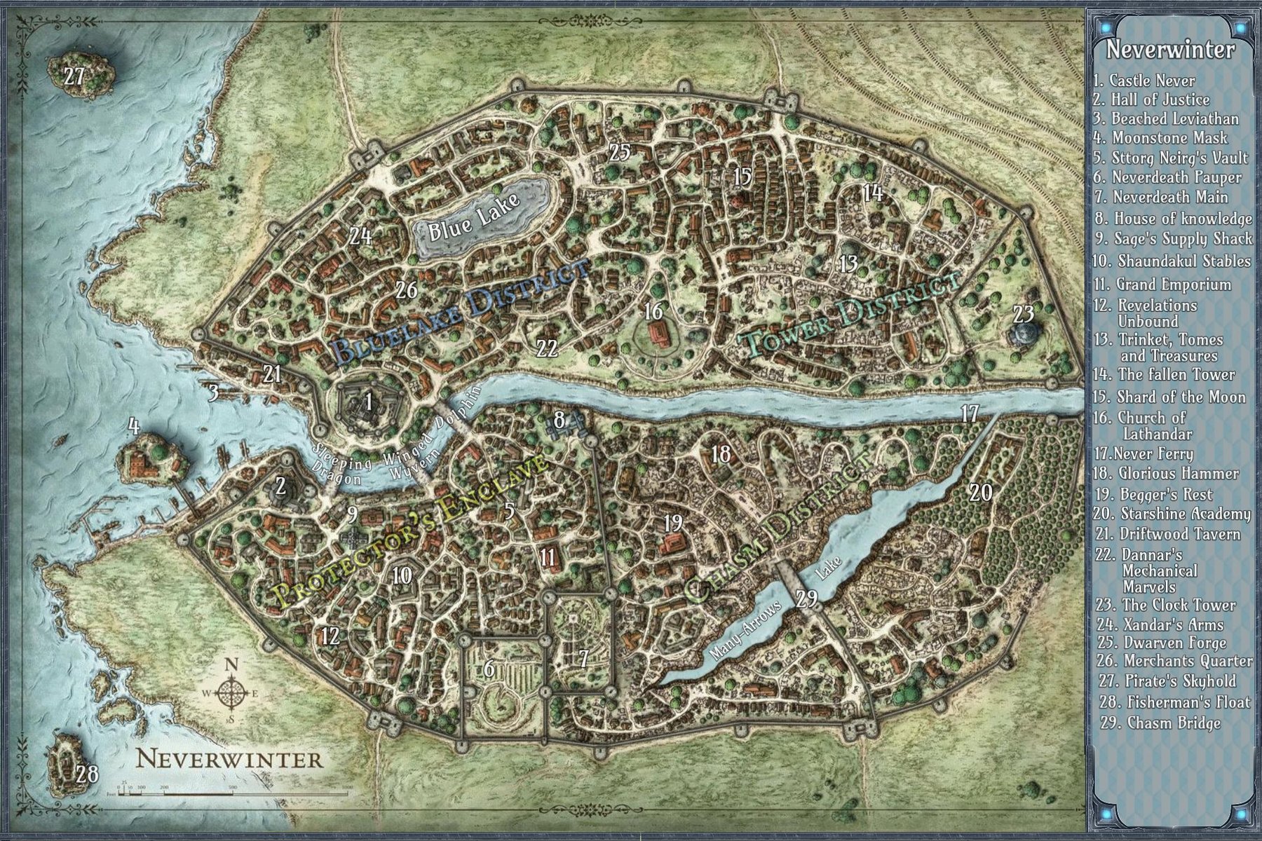 Neverwinter  Location map