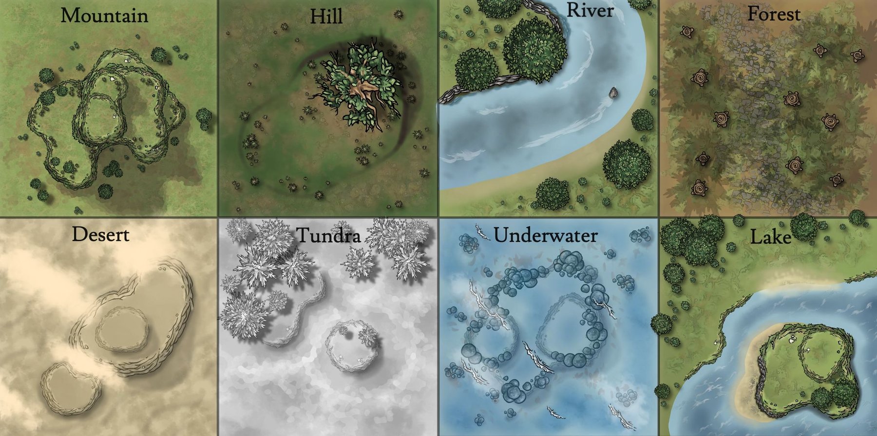 How to Create Terrain (Watercolor Battlemaps) Template