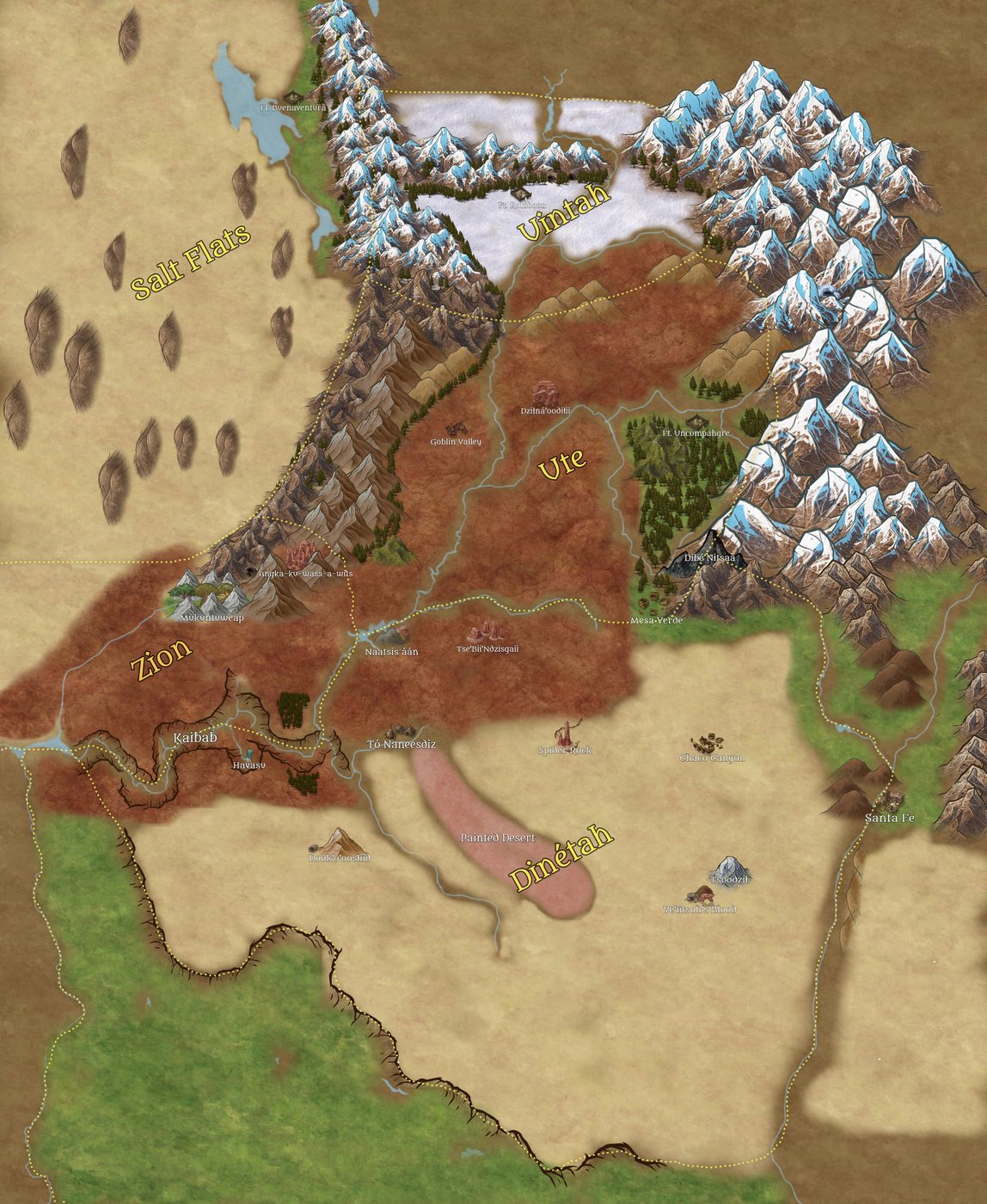 Colorado Plateau Fantasy Map