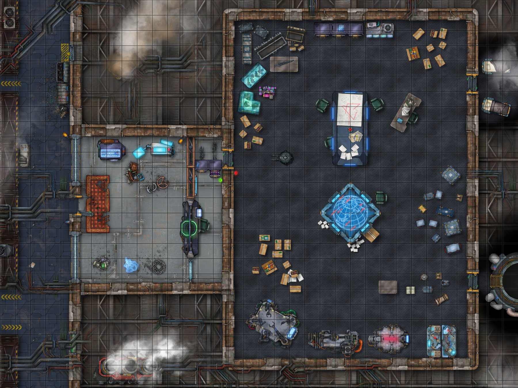 Secret base with a scrap shop front