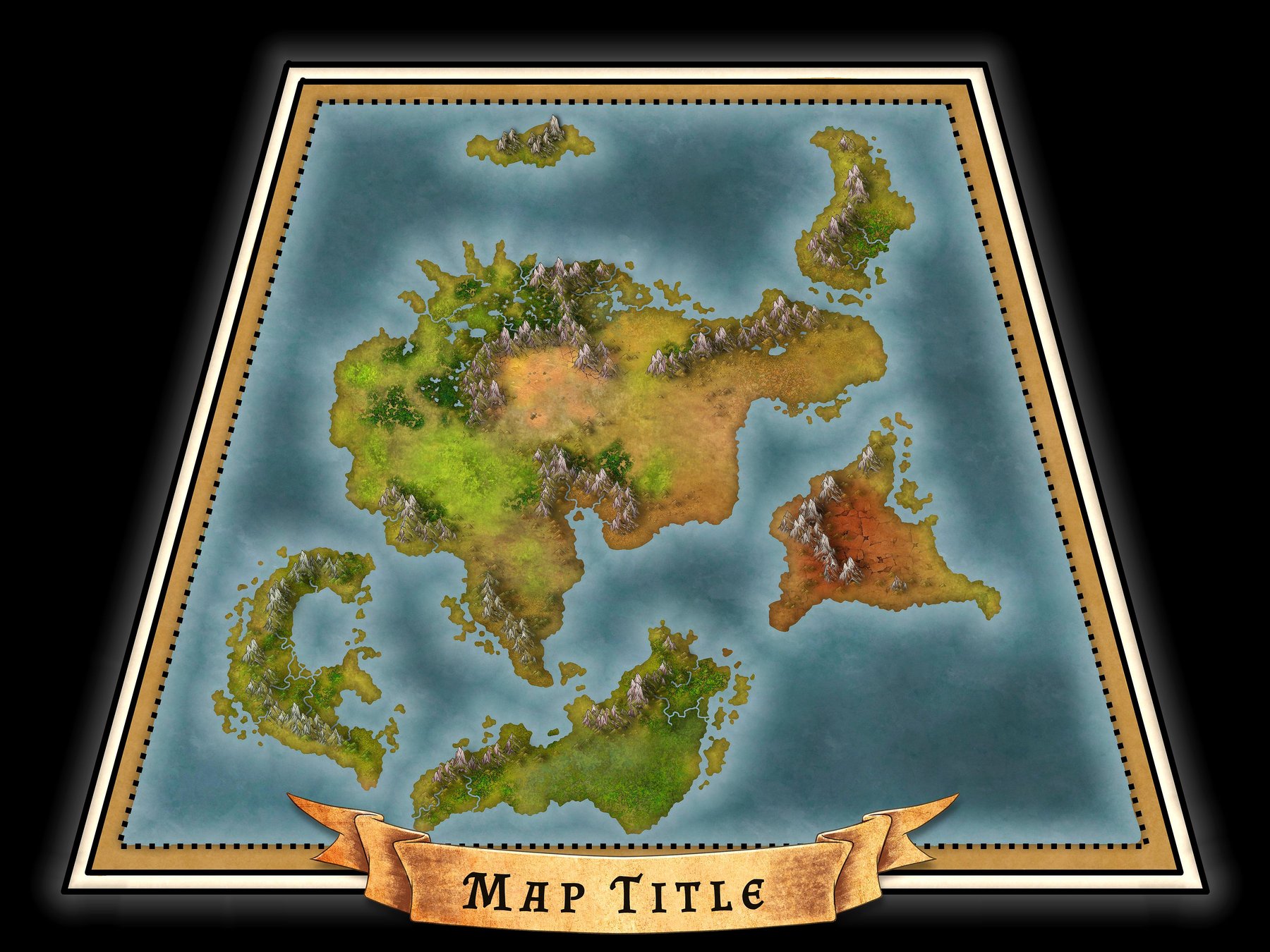 Perspective World Map Template