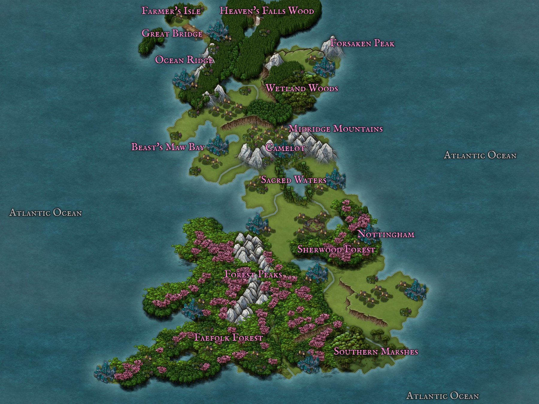 Fantasy England, Scotland, and Wales.