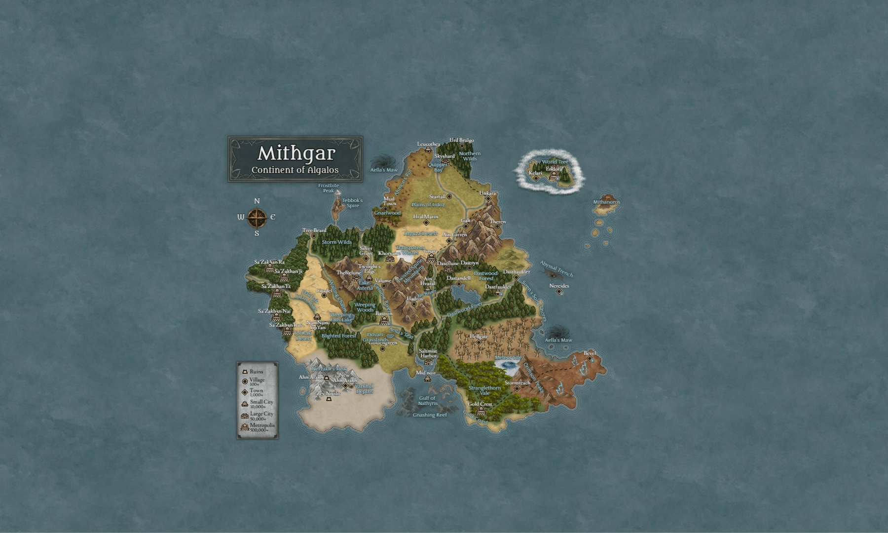 Mithgar World Map