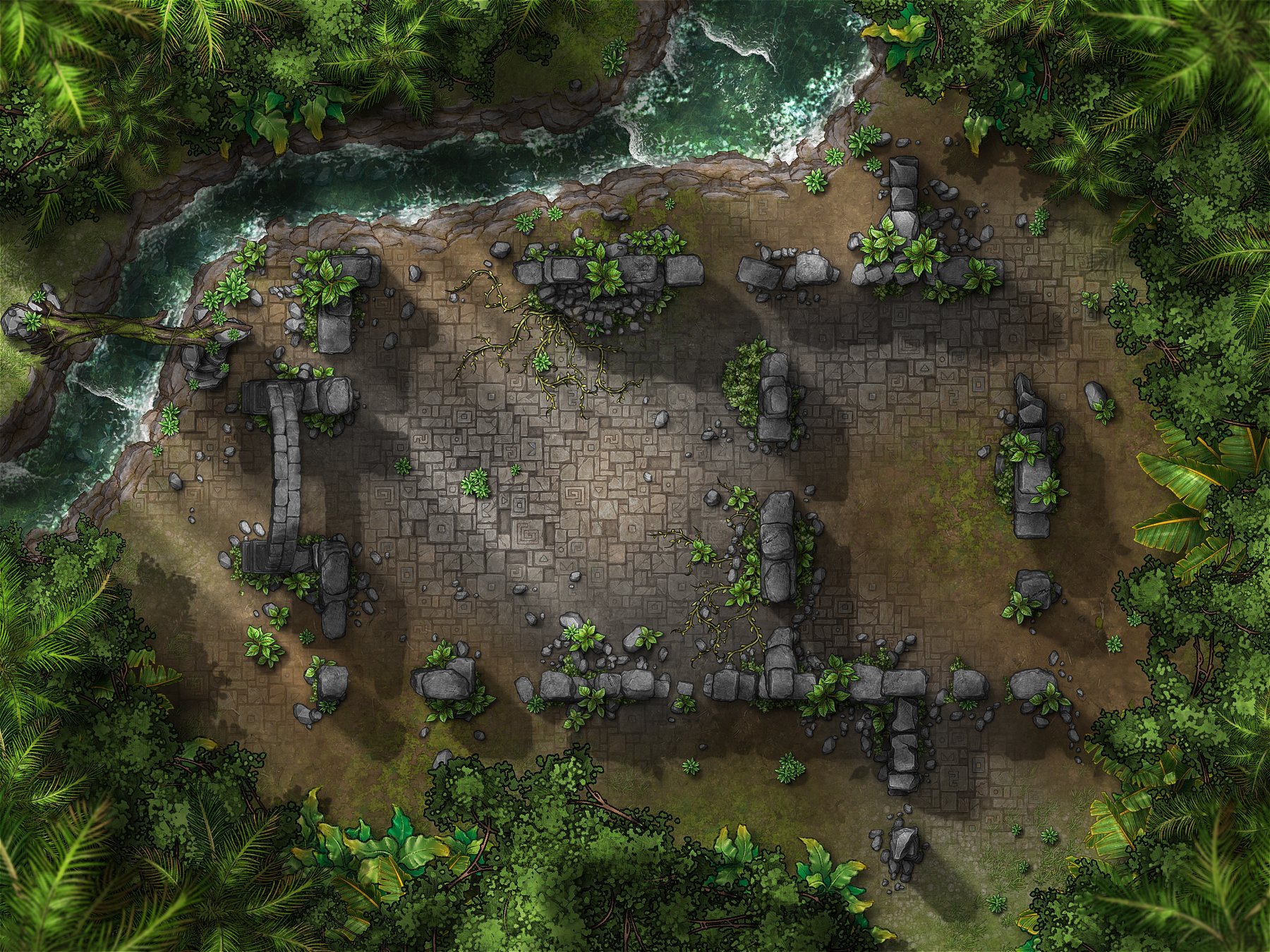 Jungle Ruins 40x30