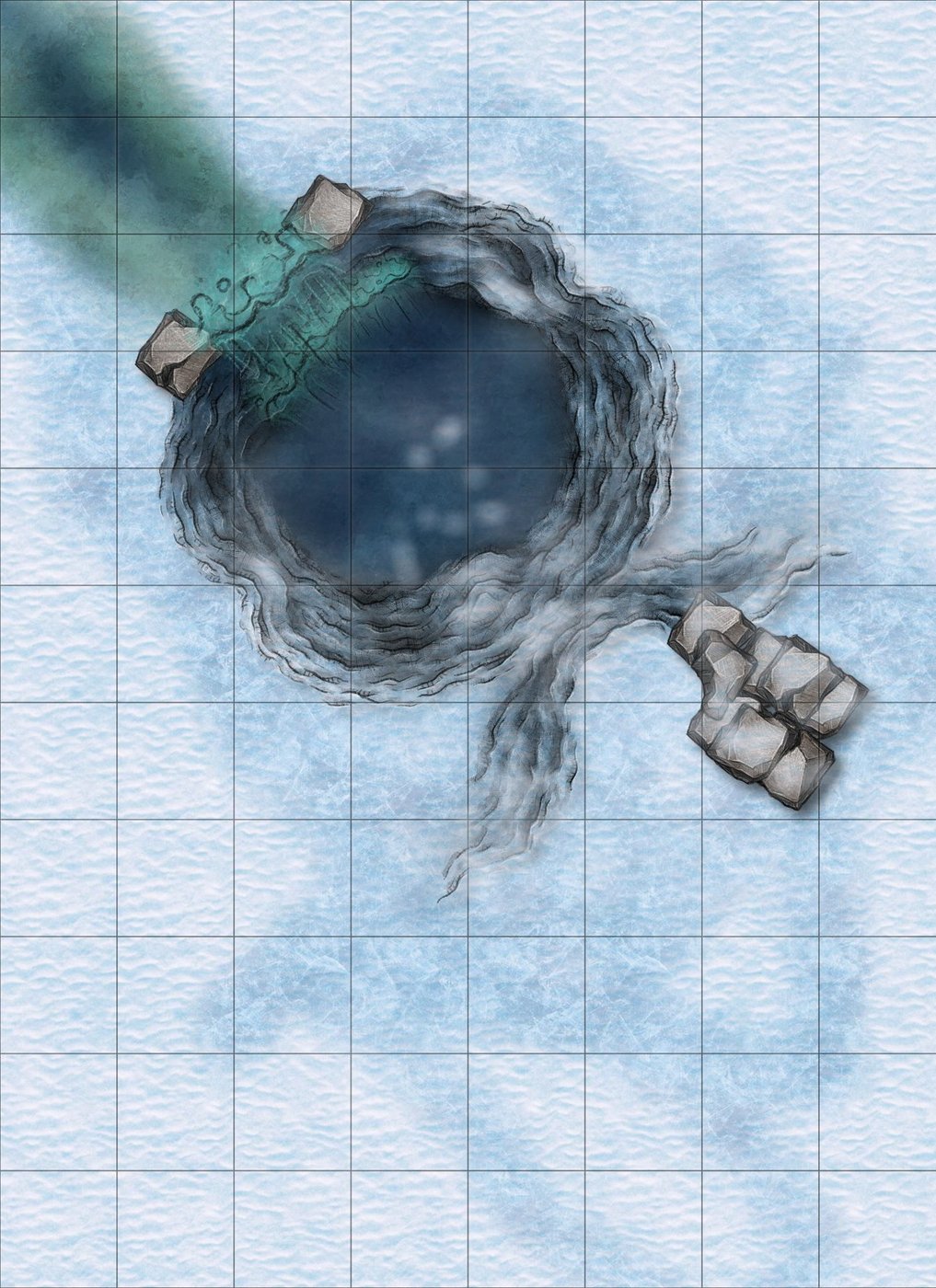 Snowy Quarry Pit a4 print