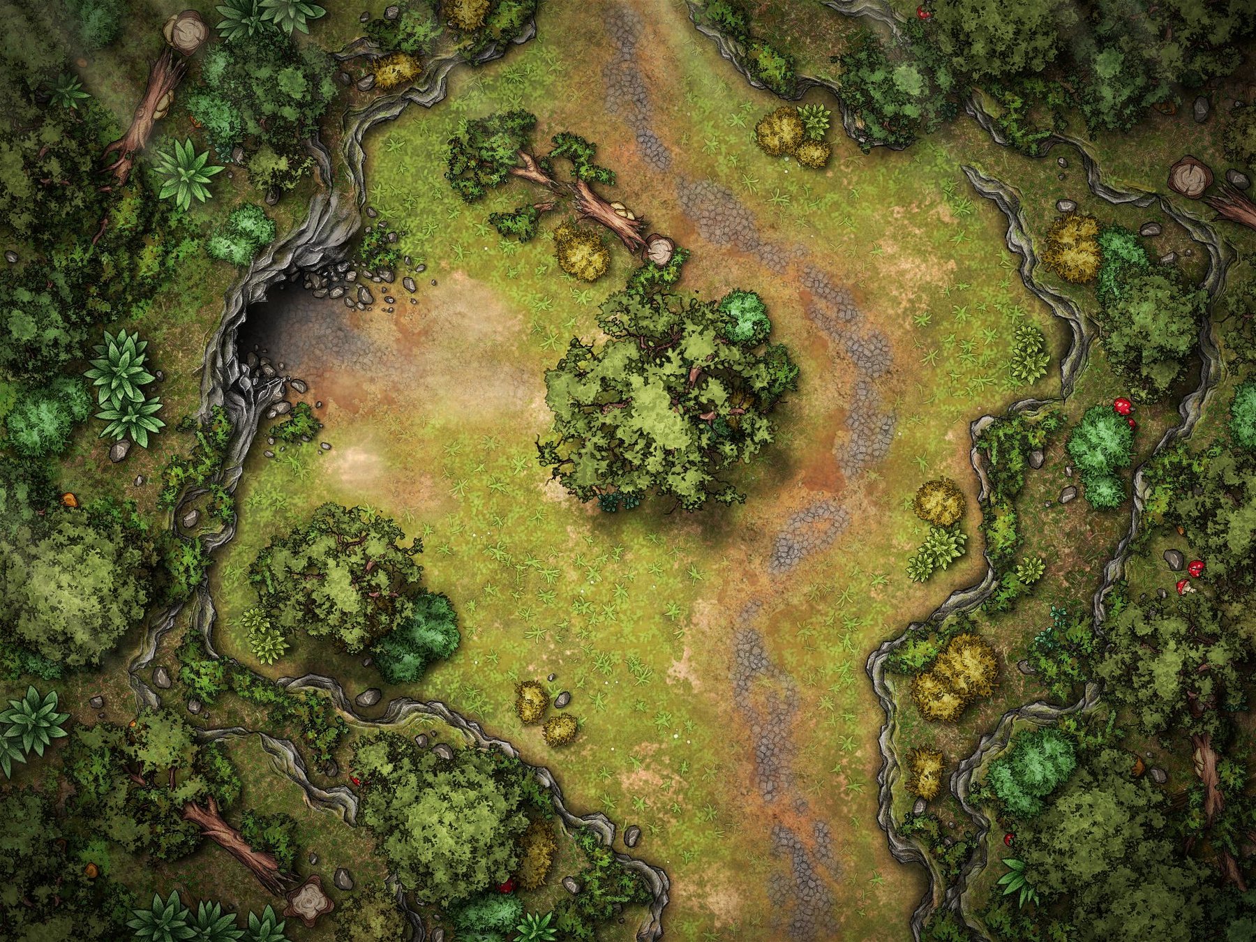 Cave Entrance Battlemap