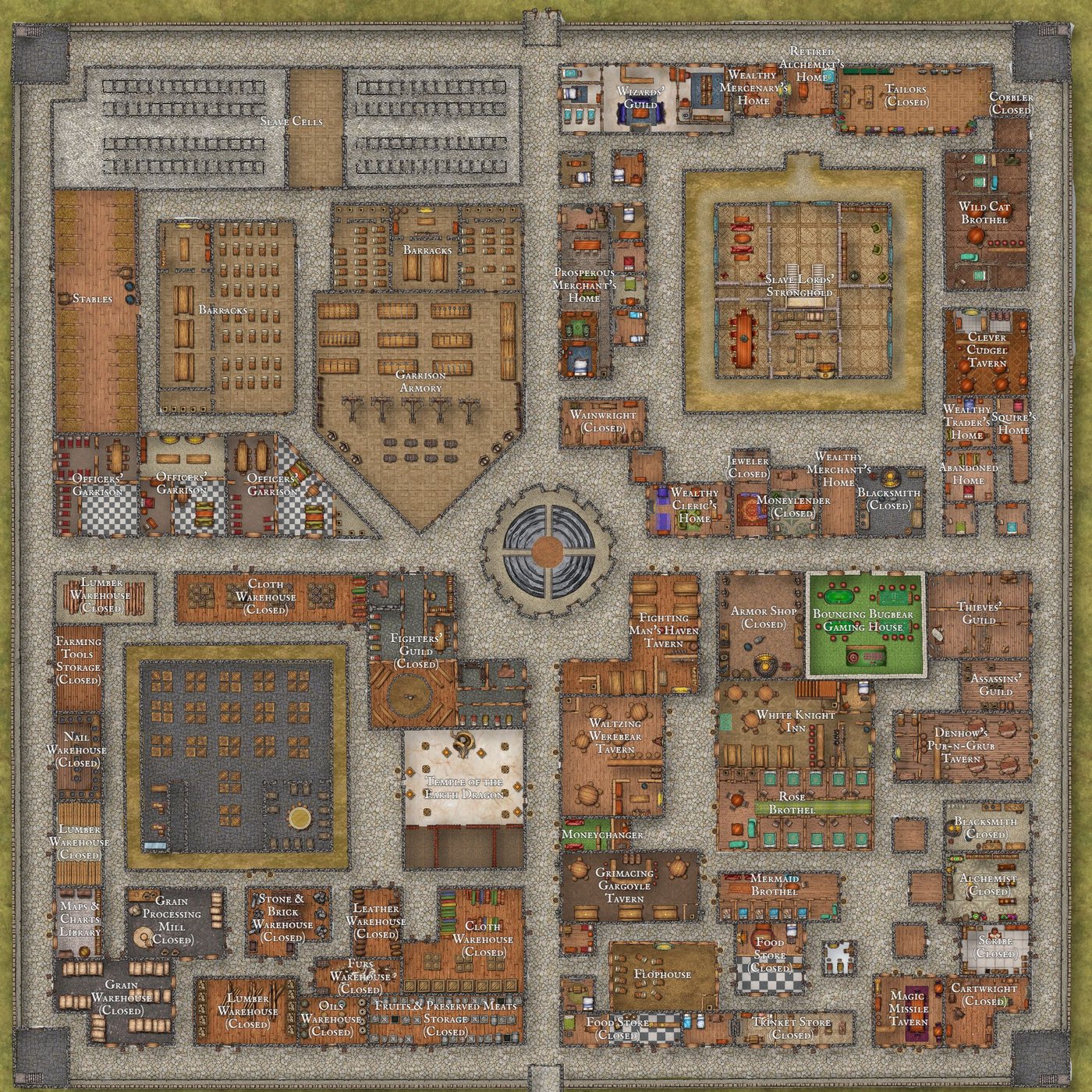 Suderham, the Hidden City of the Slave Lords, 95 x 95