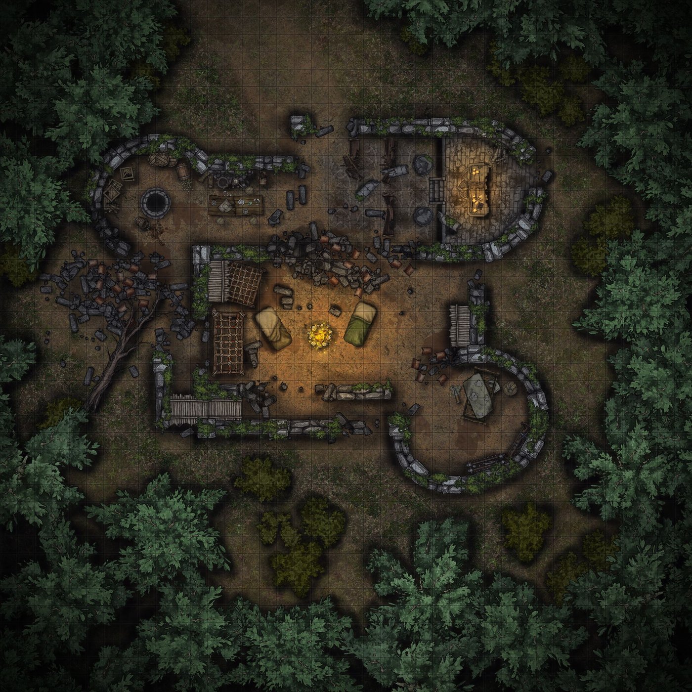Forest Fort Ruins