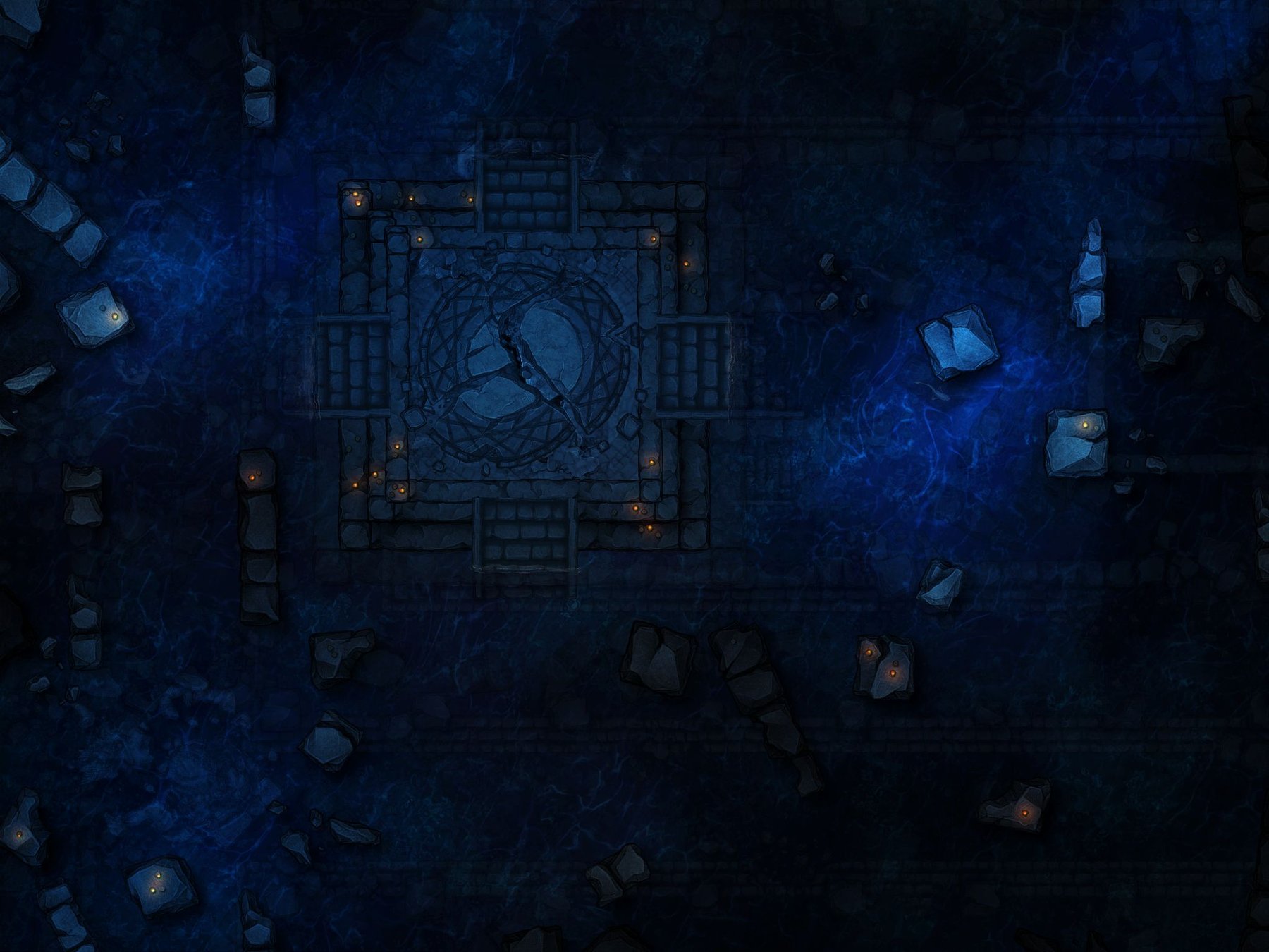 Underwater Sunken Temple Battle Map