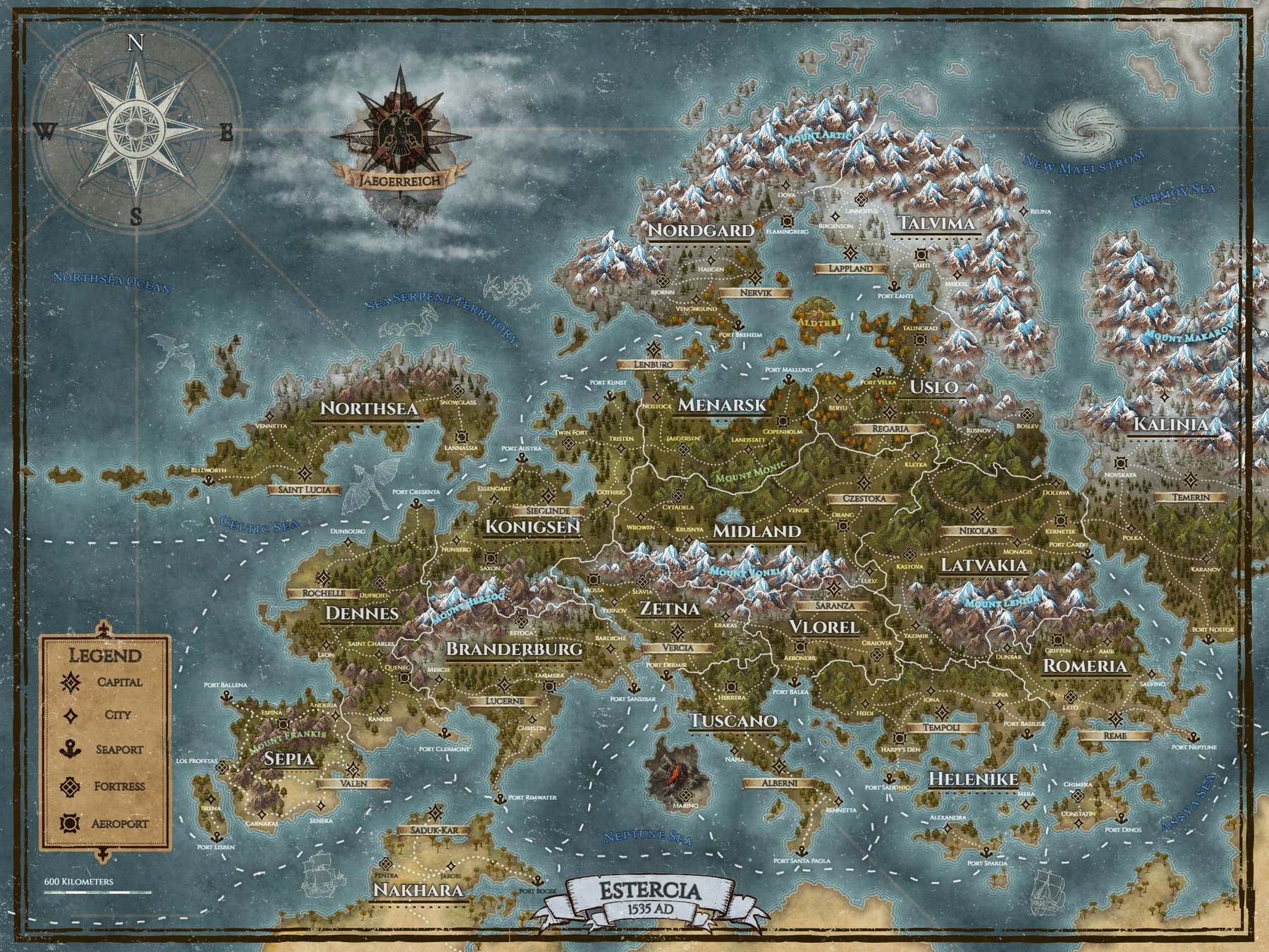 Phantasma : Estercia Continent and Northern Califa