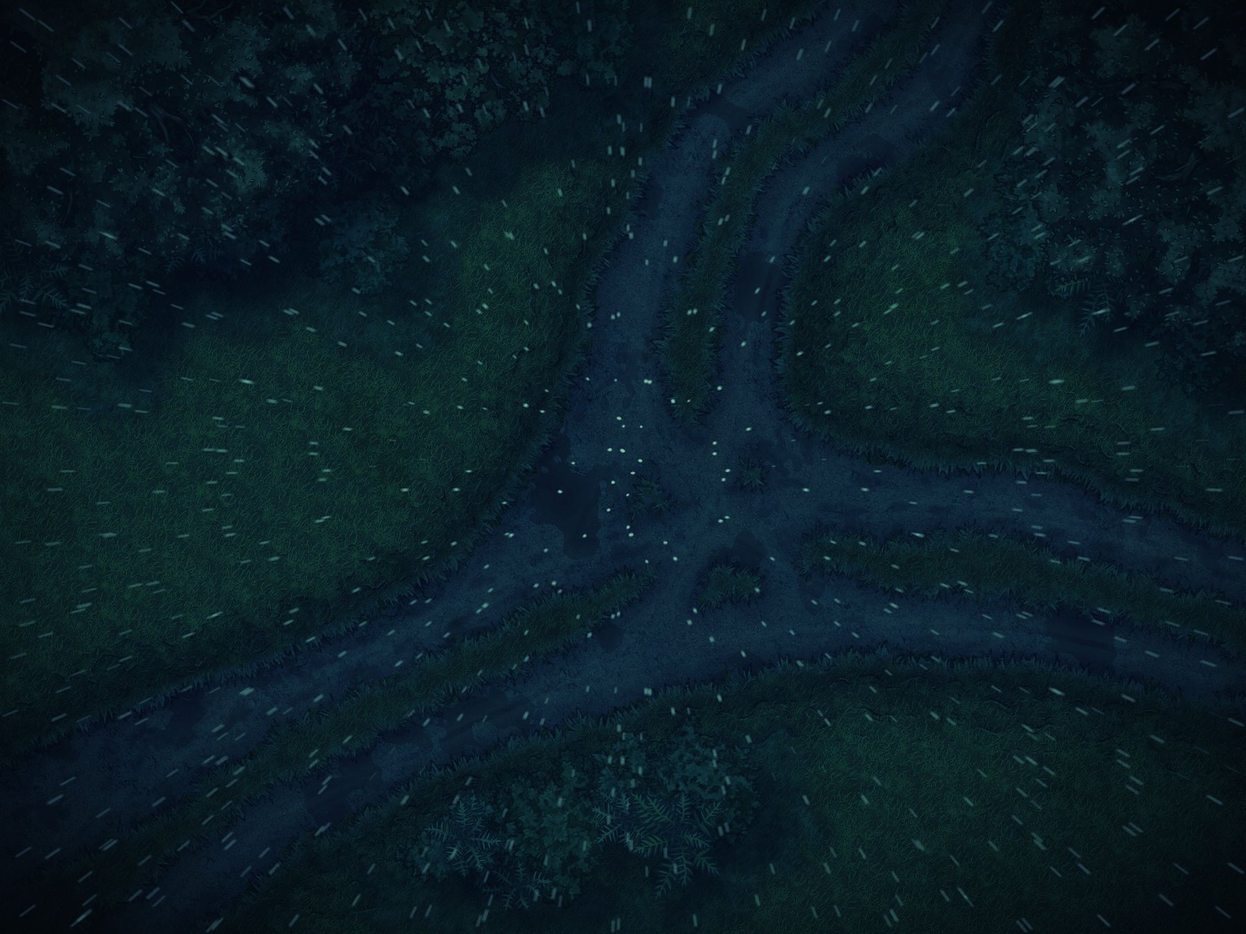 Fork in the road - Rainy Night