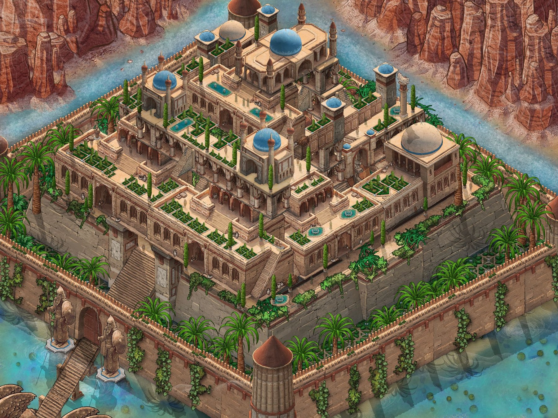 Babylon,  hidden in the Gorge and circled by two rivers.