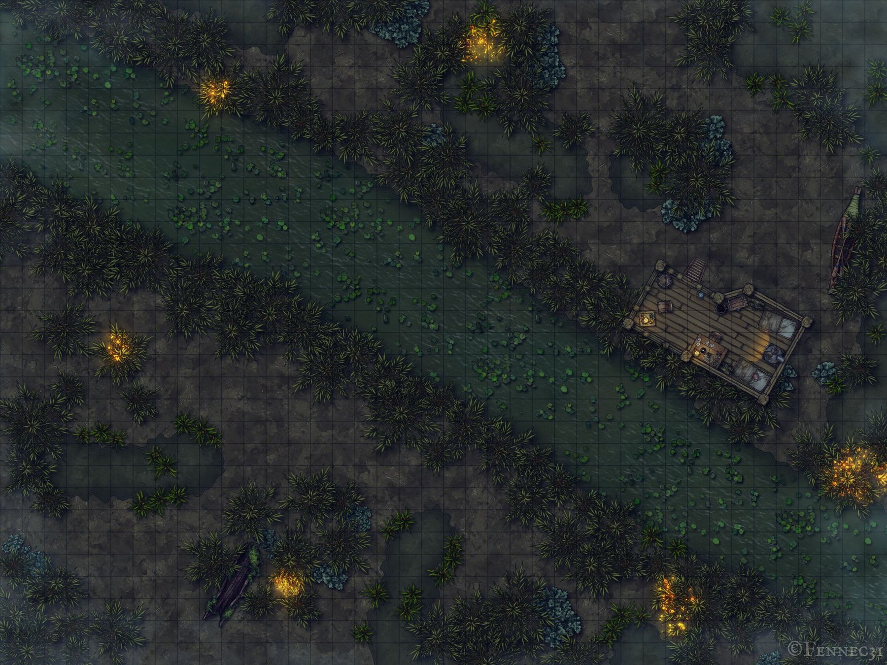 Swamp Watchtower 1 Night 40x30