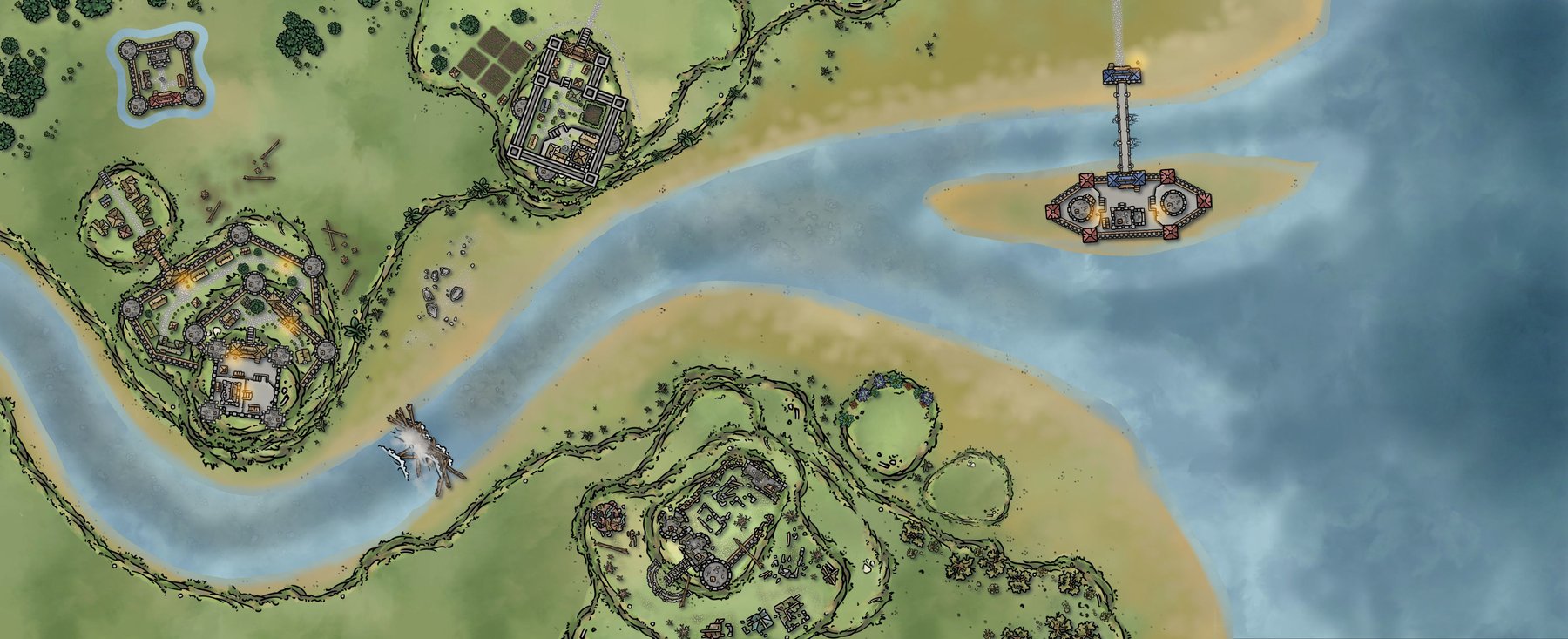 Watercolor Cities Castles