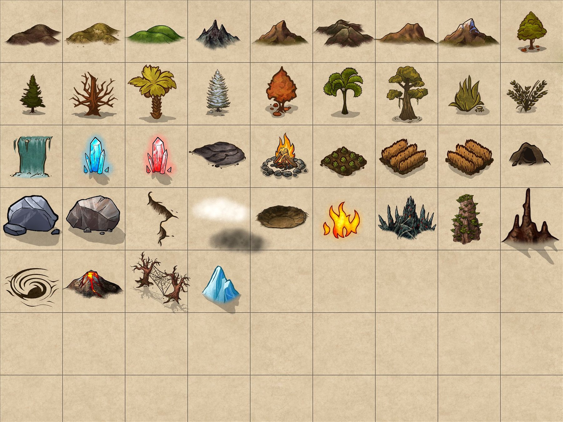 FANTASY CLASSIC- Landscape and Vegetation Stamps